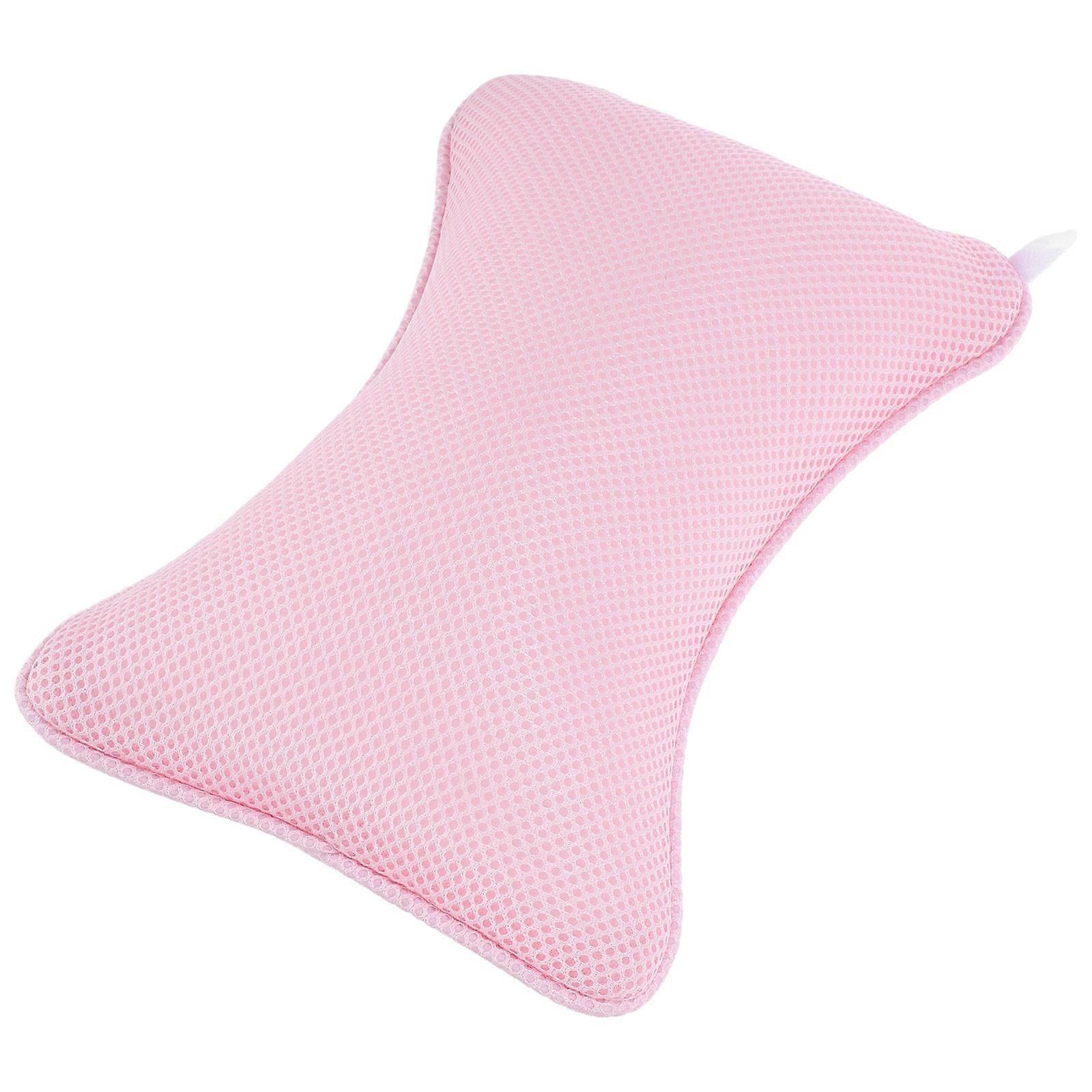 1PC Non Slip Bathtub Pillow with Suction Cups for Head Neck and Shoulder Support Cushion Pink