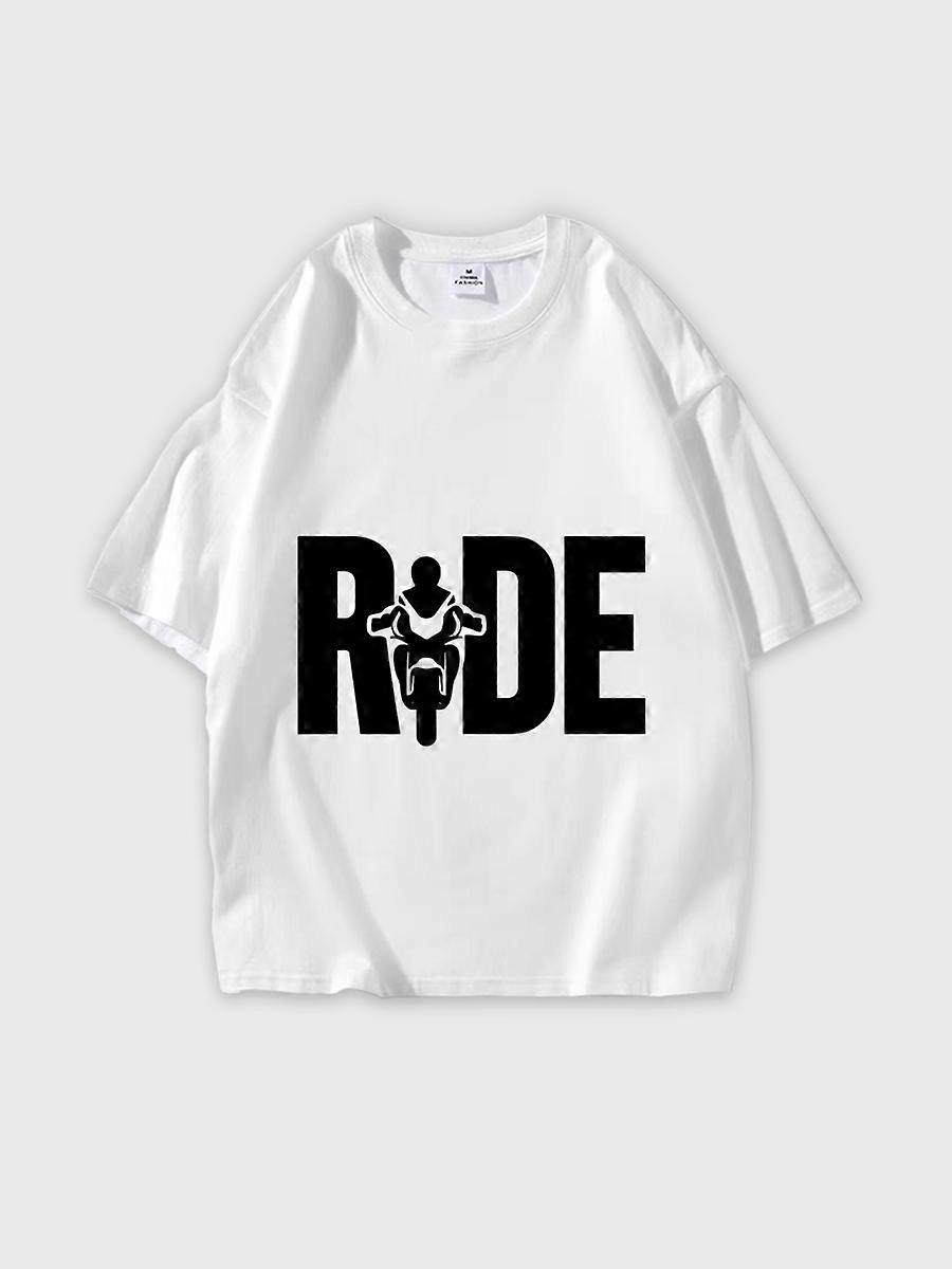 T-shirt round neck Pattern loose short sleeve E515