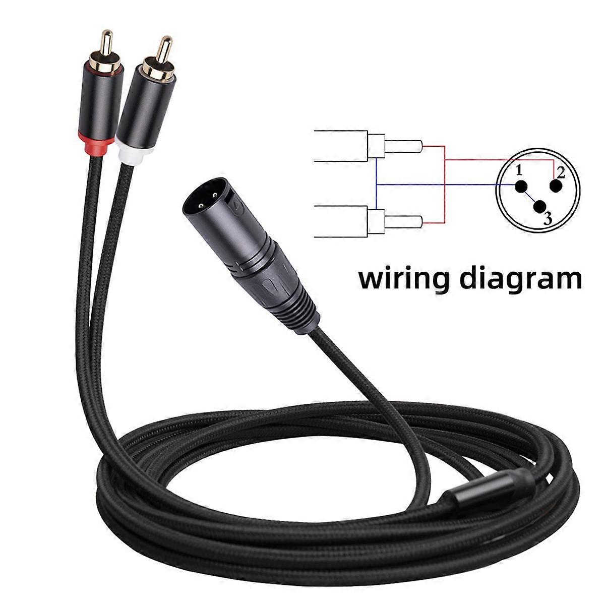 XLR To Dual Audio Cable A1 XLR Male 3 Pin To Dual Male Plug Stereo Audio Cable Amplifier Mixing Plug