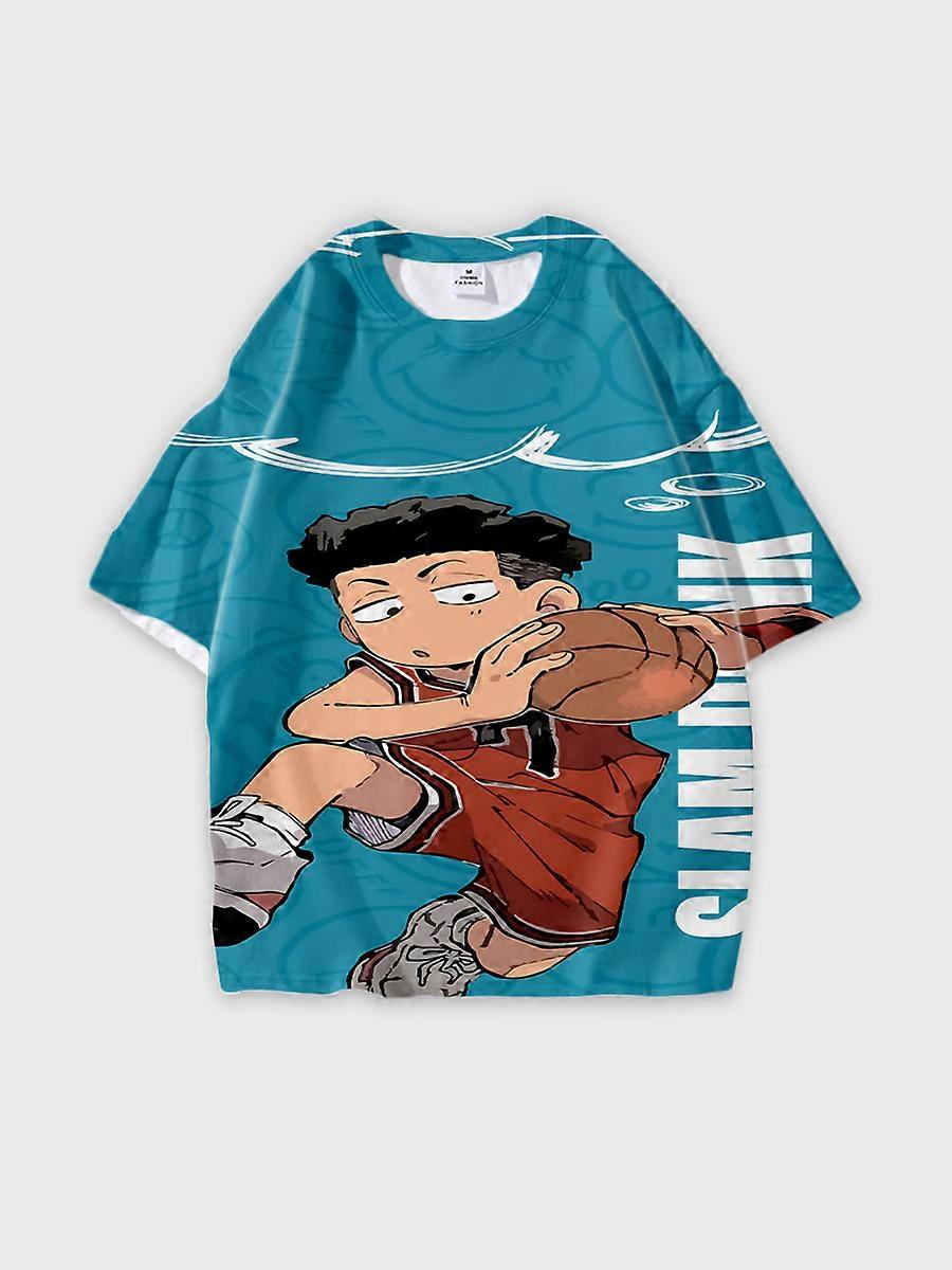 T-shirt round neck Role Pattern loose short sleeve C39