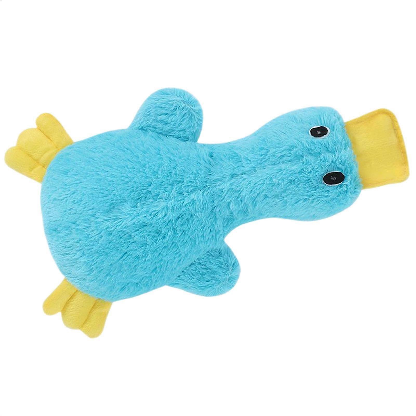 Dog Chew Toy Plush, Squeaky Duck, Pet Toy Crinkle Paper Design for Small Medium Dogs Blue