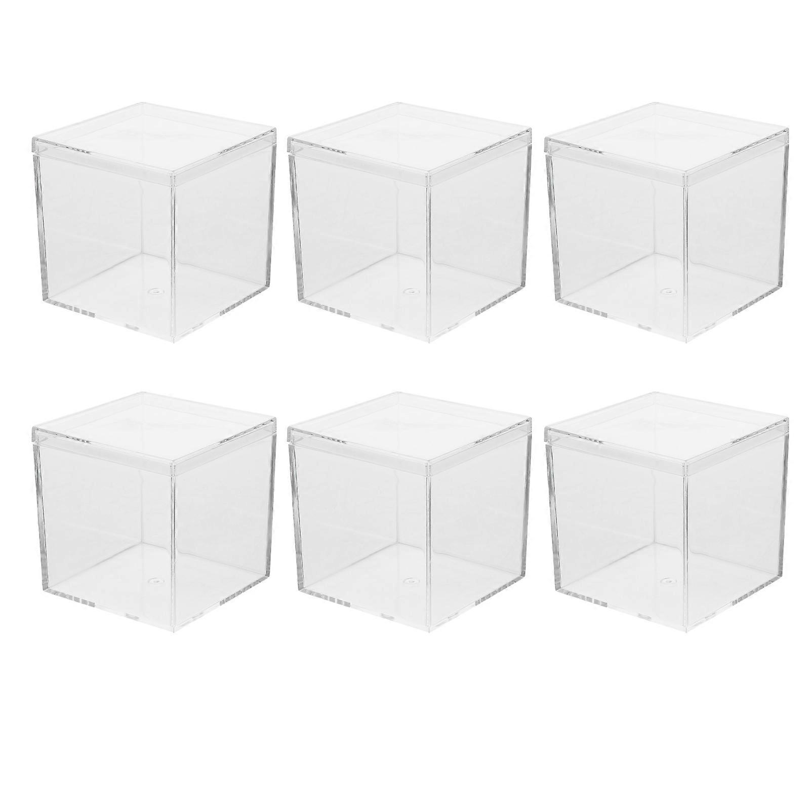 Transparent Square Boxes for Storage Clear Material Display Cases Small Size