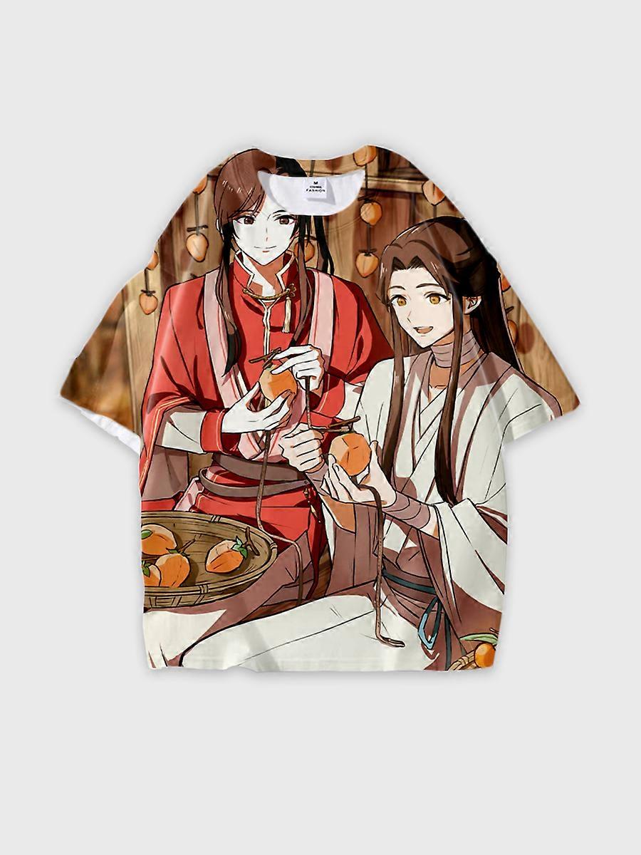 T-shirt round neck Role Pattern loose short sleeve E2513