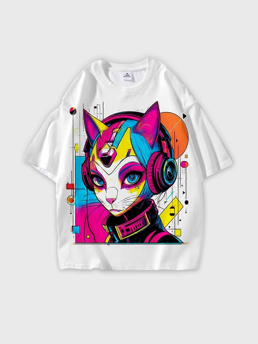 T-shirt round neck Pattern loose short sleeve P2728