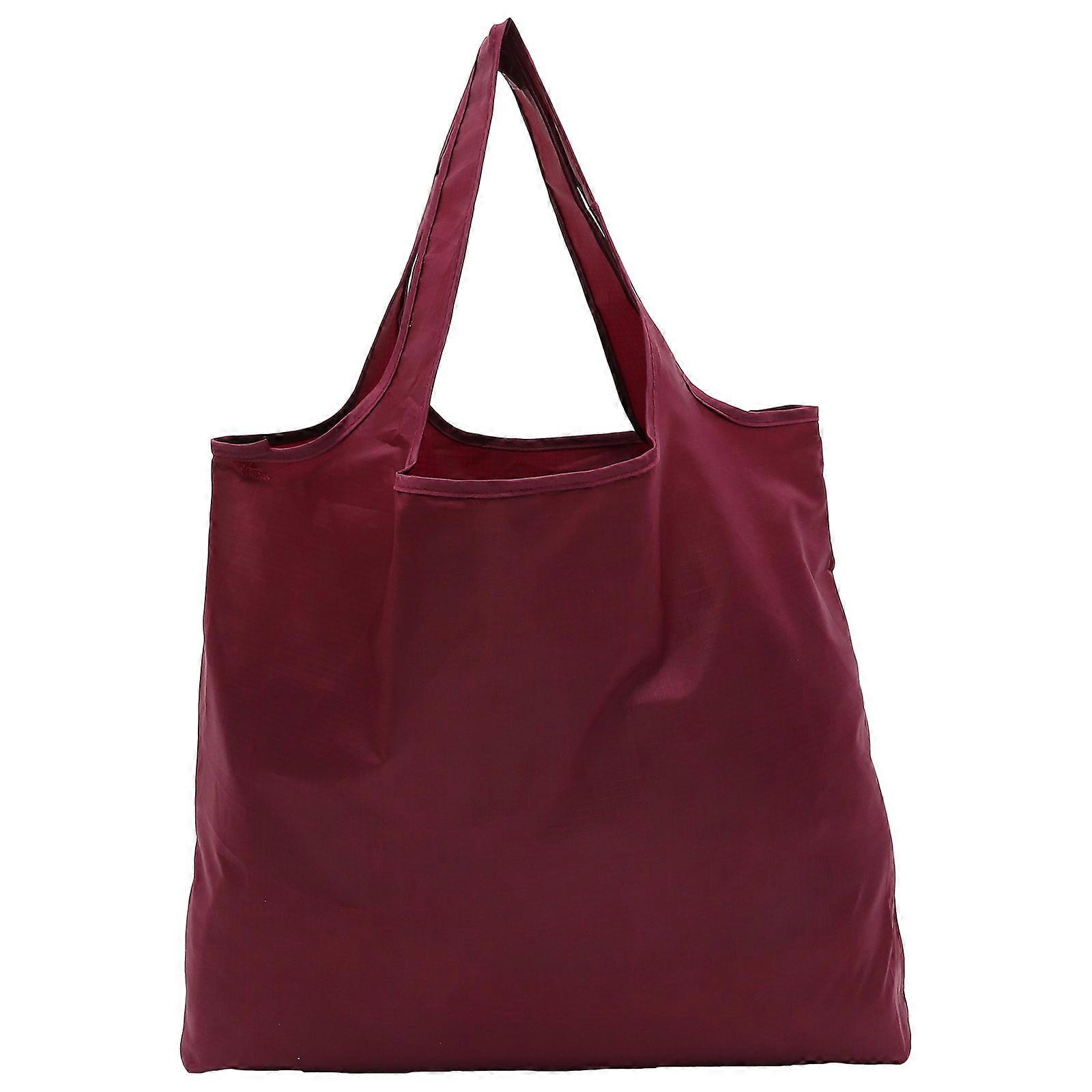 حقيبة حمل جمالية قابلة لإعادة الاستخدام حقيبة تسوق مستطيلة أحمر غامق 64X53X10 سم قابلة للطي للبالغين 1 قطعة