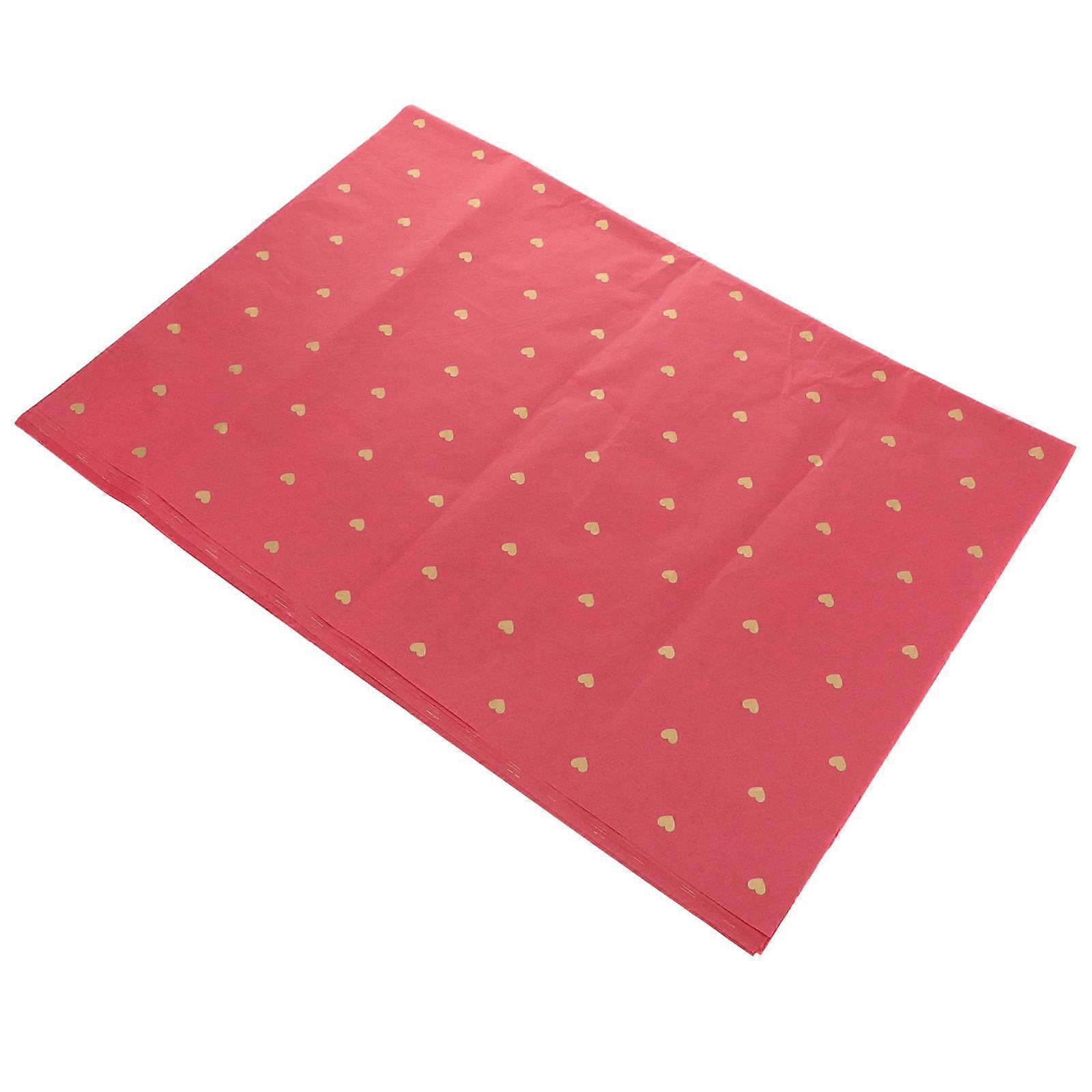 Decorative Flower Wrapping Paper 28 Sheets Heart-shaped Design Red For Valentine's Day Bridal Shower Events