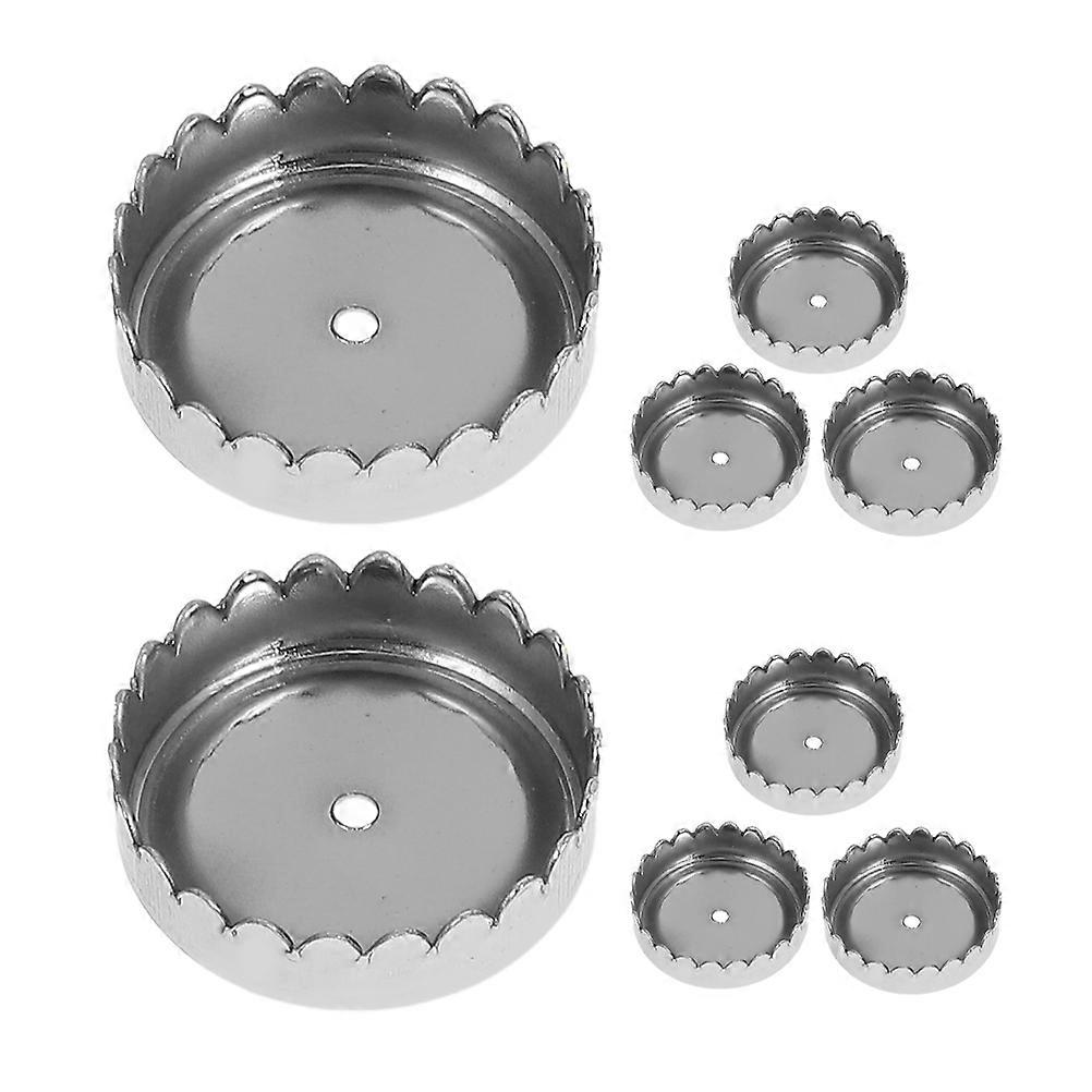Shower Soap Holder Caps Wall Mountable No Drill Installation Square Shape Silver Color 2.10X2.10X0.50CM 8Pcs