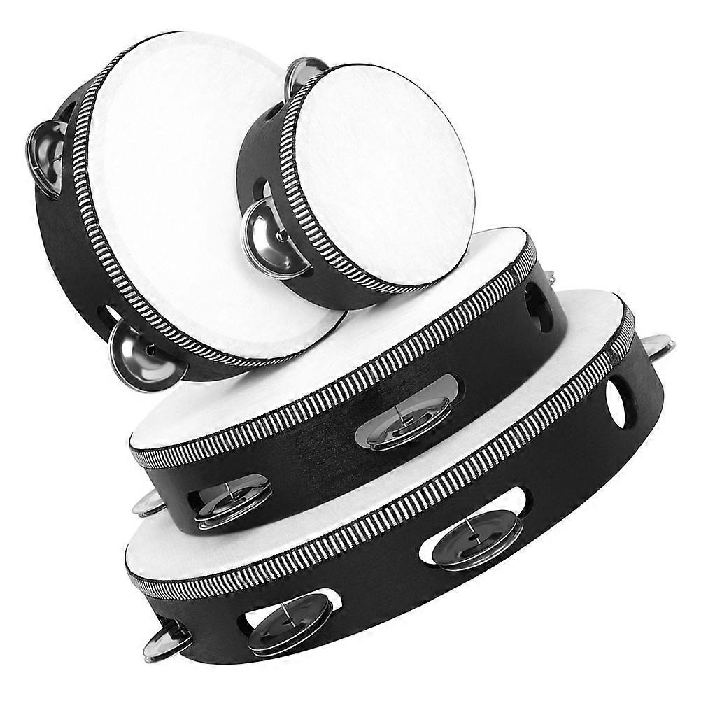 Tambourine Musical Instrument Rhythm Dynamics Entertainment Dance Performances Assorted Color 4Pcs