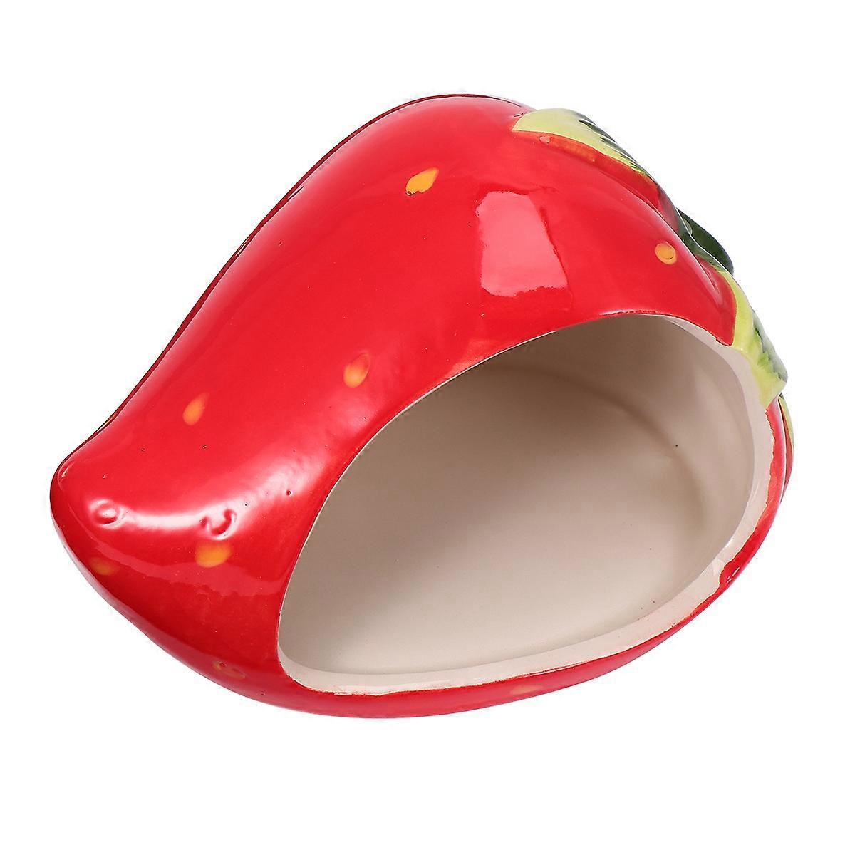 Ceramic Hamster Nest Strawberry Shaped Cooling Bed For Pets For At Home The Go Ceramic Design For