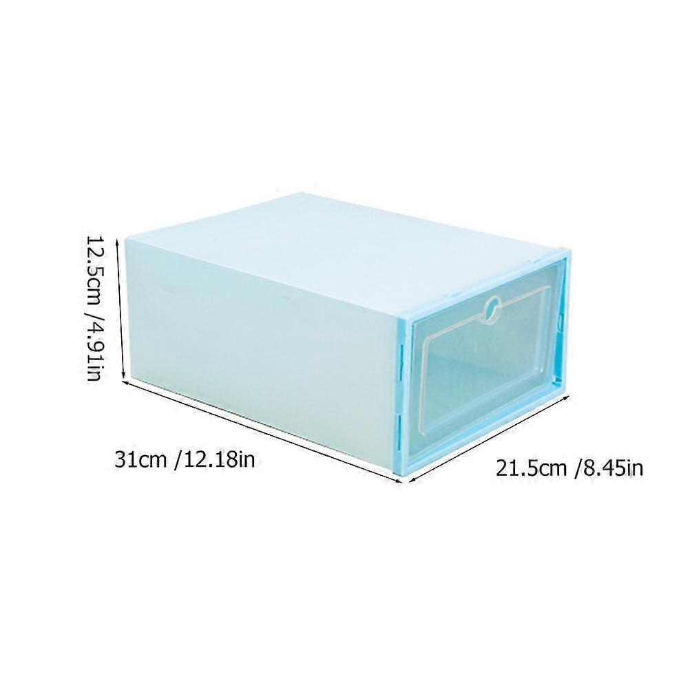 6pcs Large Capacity Women's Shoe Storage Box with Heart Pattern, Transparent Plastic Clamshell Design for Home Entryway Organizer Drawer