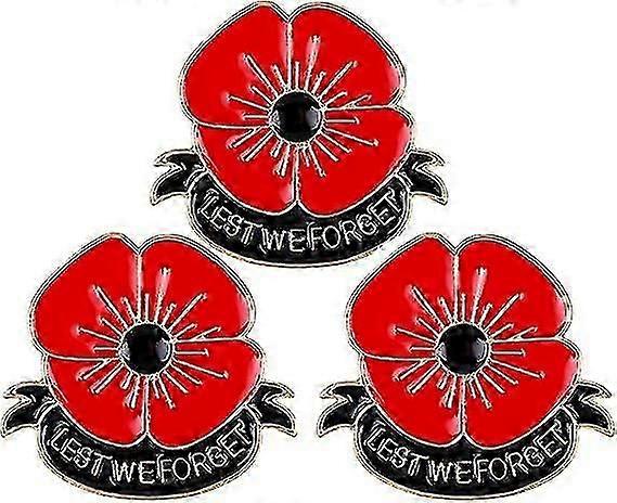 Red Poppy Pins Lest We Forget Enamel Poppy Brooch Pins For Women Flowers Broaches