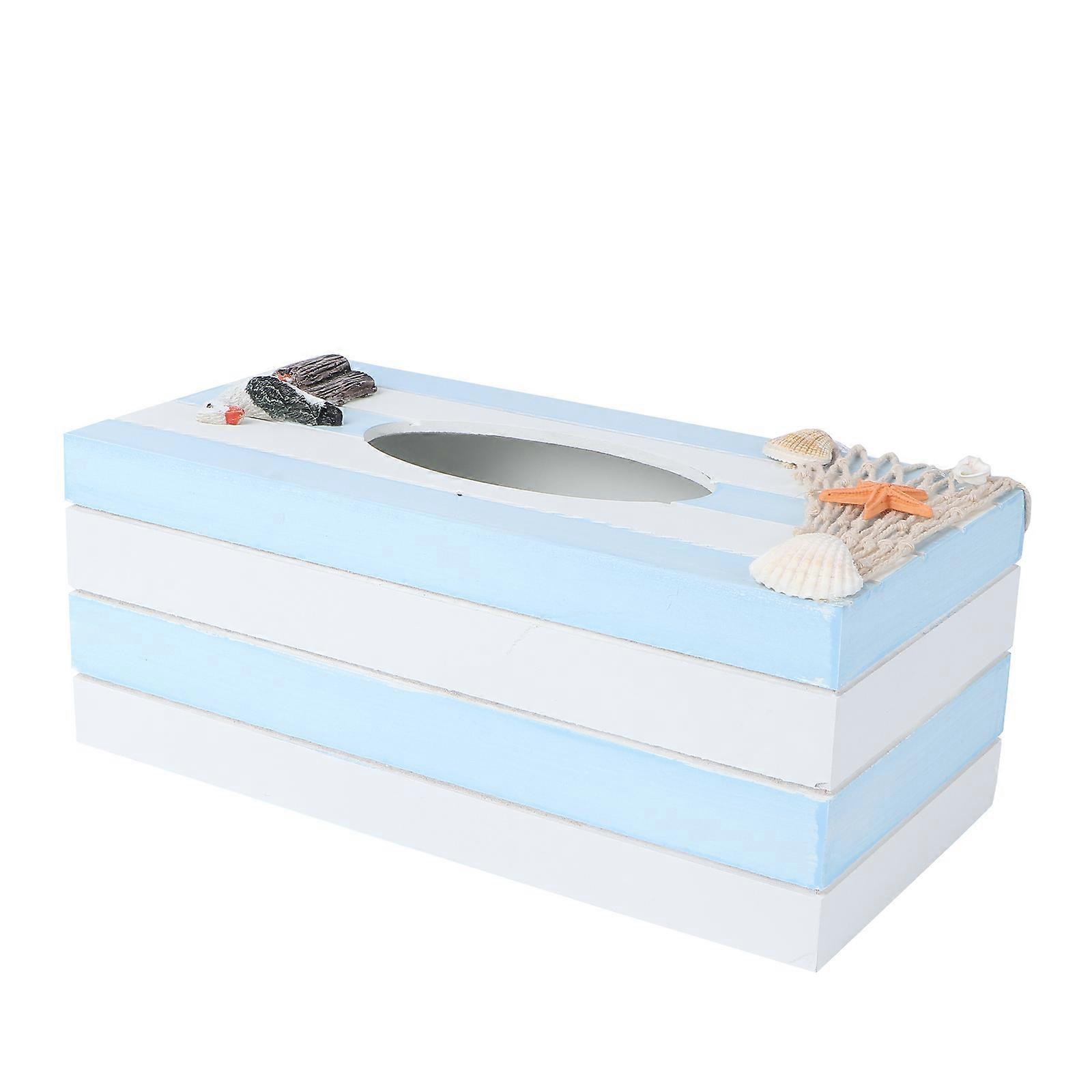 Mediterranean Style Tissue Box for Storage Use Made of Plastic Multi Color Classic Pattern Fits Most Tissues 1PC