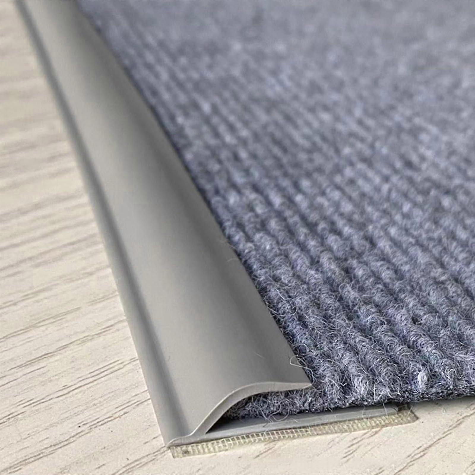 Floor transition strips, carpet edge strips, PVC soft rubber carpet sealing strips, doublesided tape included, length 5 meters (Gray).