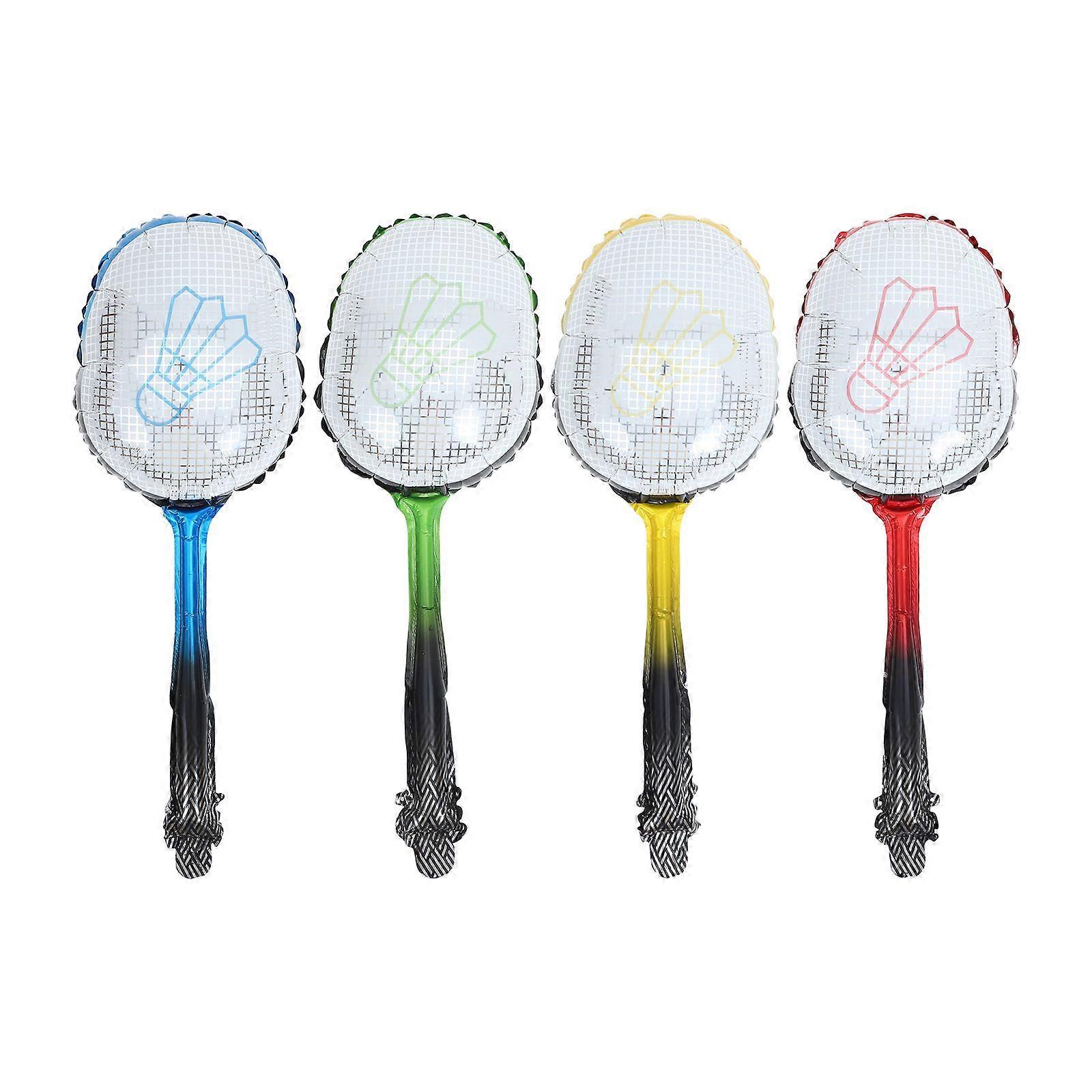 4pcs Badminton Rackets Shaped Foil Balloons For Party Decorations Adorable Badminton Racket Balloon Inflatable Badminton Rackets Balloon