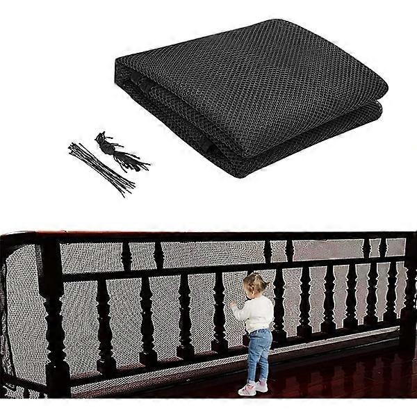 300*79cm Children's safety net for stairs - black, Safety net for balconies