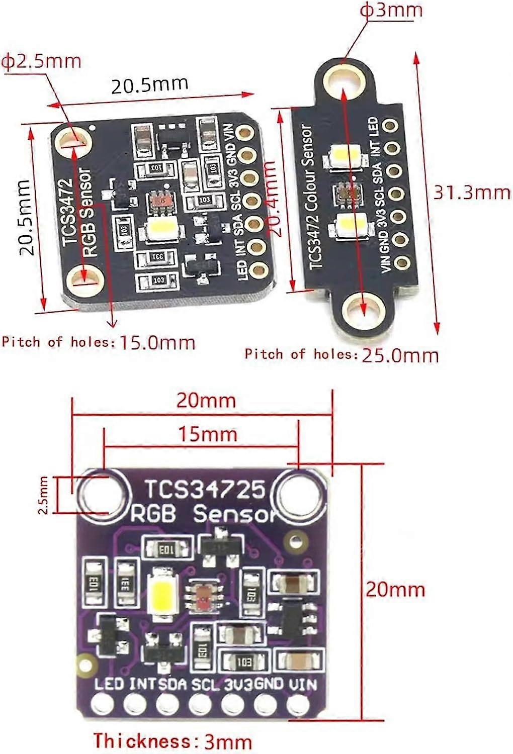 TCS34725 RGB Color Sensor Low Power I2C Interface For Projects And ...