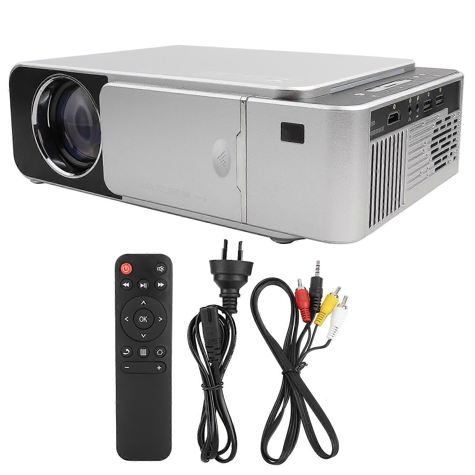 Portable HD WiFi Mirroring Screen Silver LED Projector 1080P Remote Control