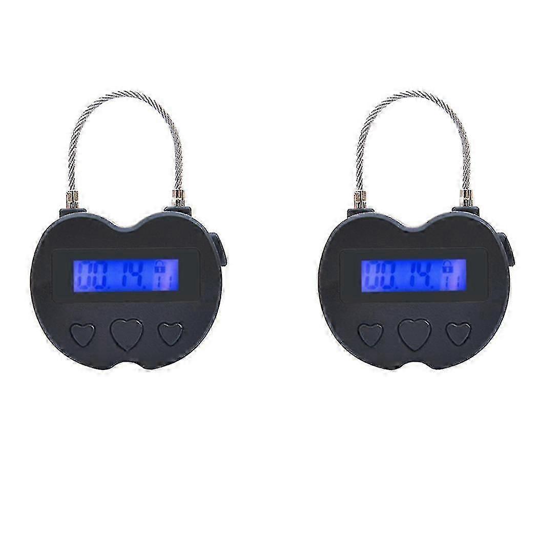 2x Smart Time Lock Lcd Display Time Lock Usb Rechargeable Temporary Timer Padlock Travel Electronic s202412246502