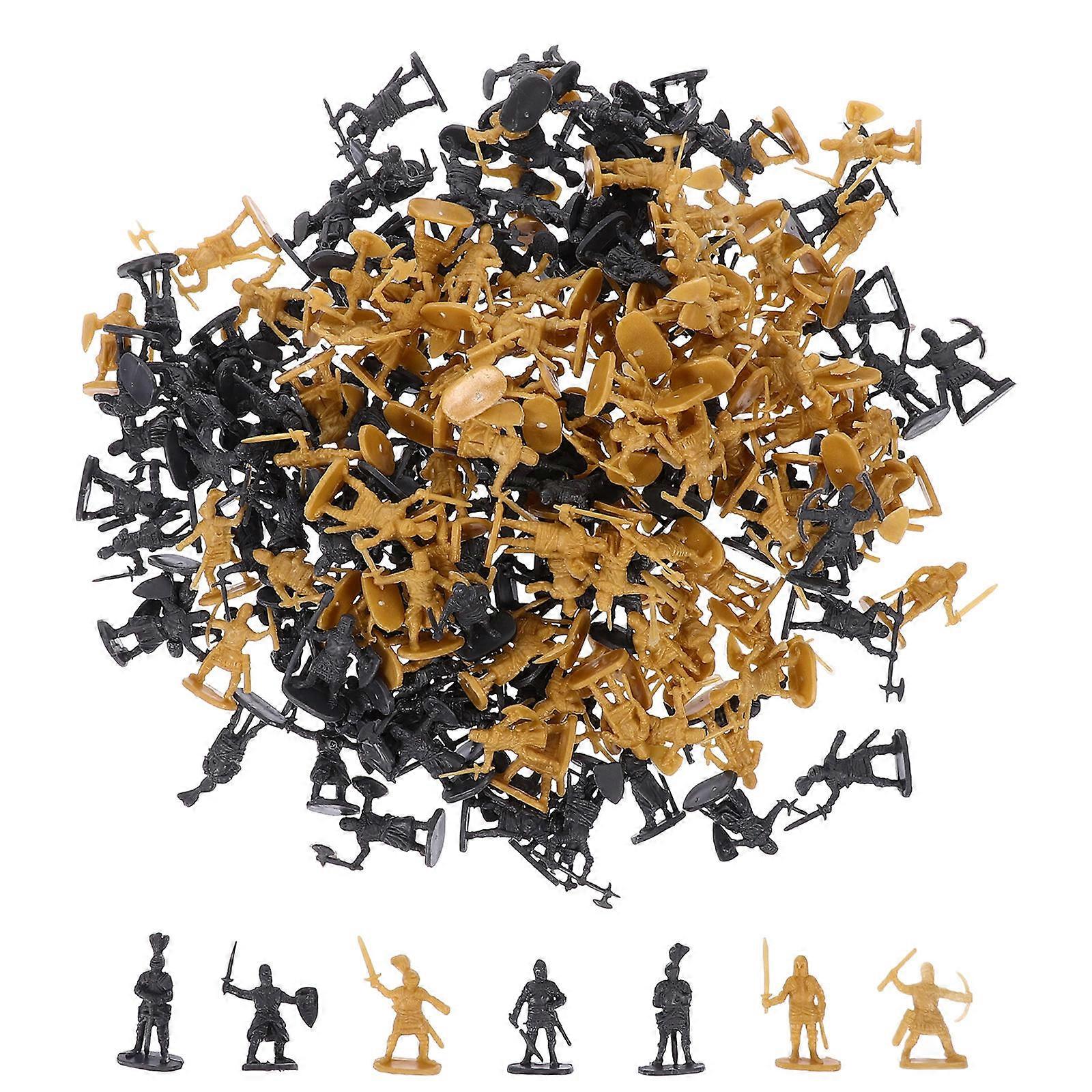 Decorative Mini Soldier Models 200Pcs Medieval Figures For Toy War Figures Display Assorted Color