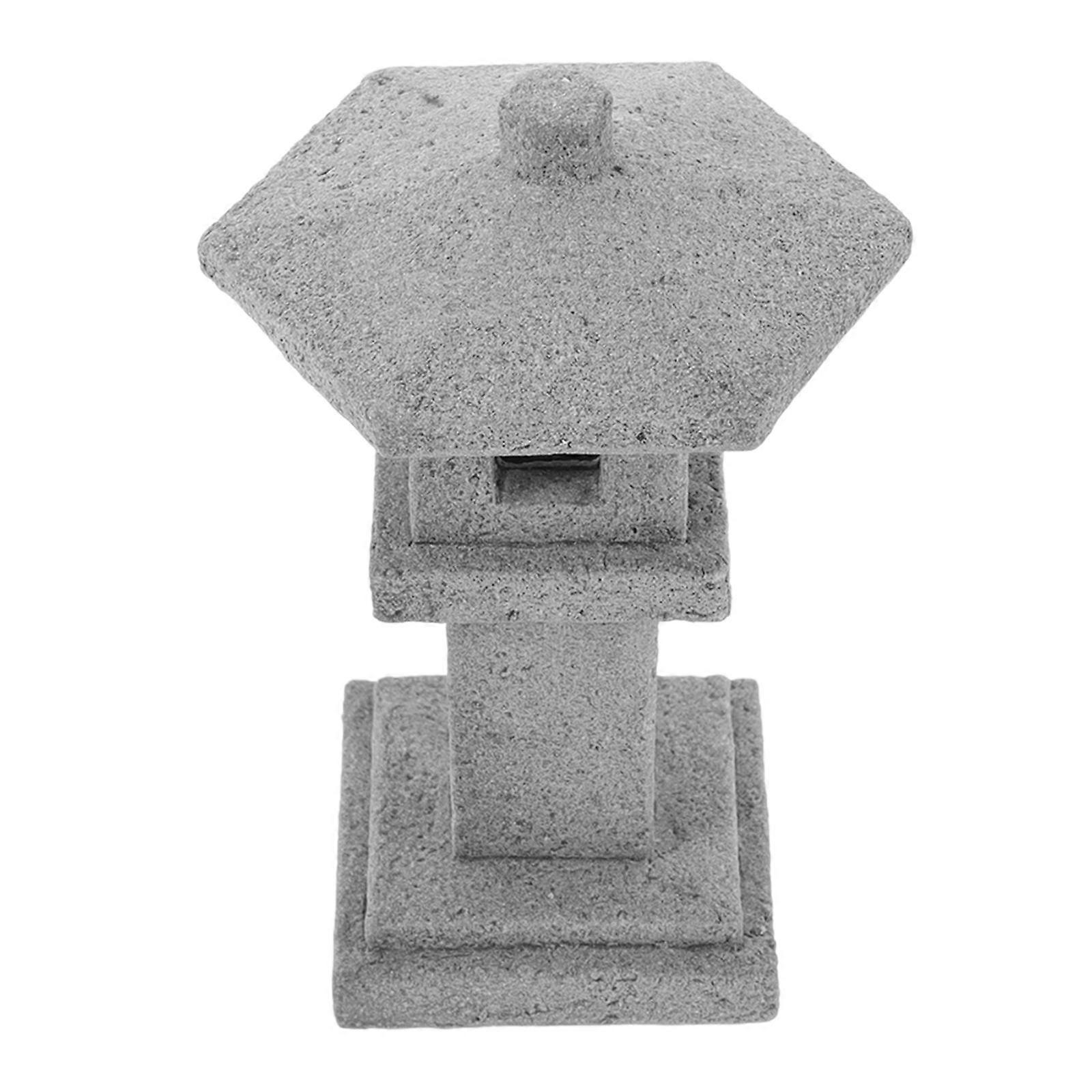 Grey Miniature Pavilion Model for Bonsai Decor One Unit