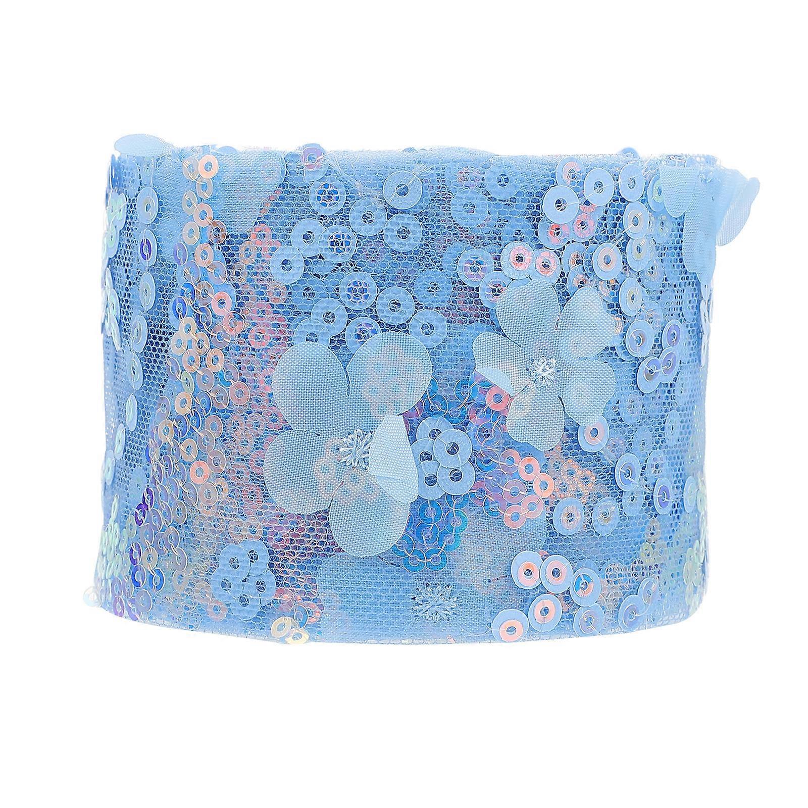 Embroidered Sequin Ribbon DIY Projects Embellishment Accessory Blue 1Pack