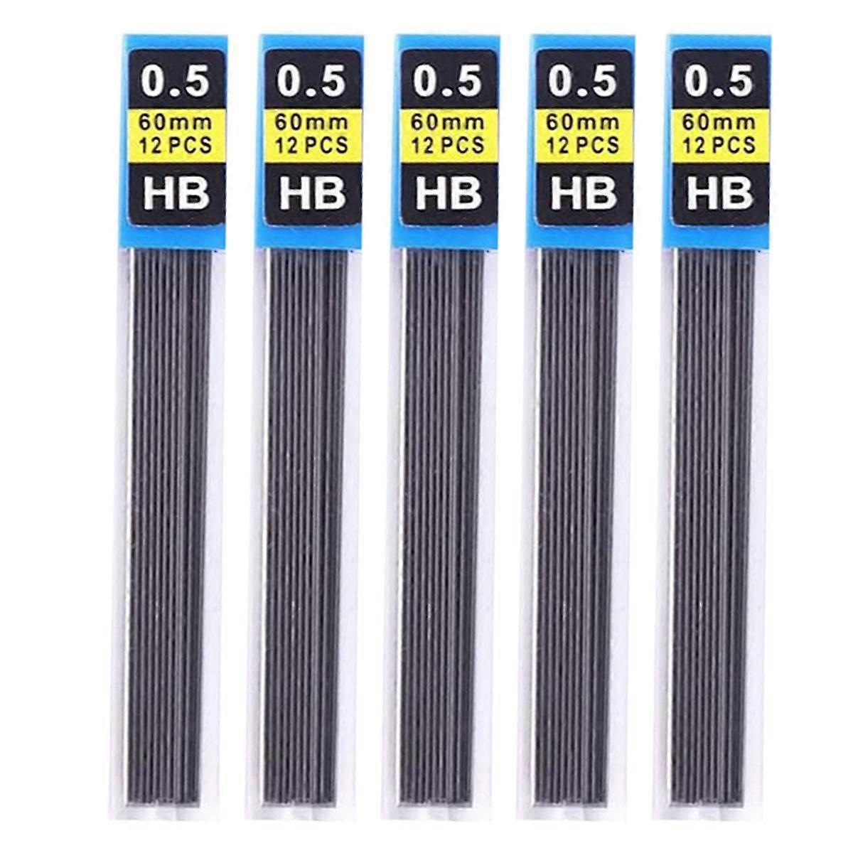 5Pcs/Set Pencil Lead Refill, Pencil Refill Office Writing Accessories Pencil Student Stationery Pencil Refills(0.5mm)