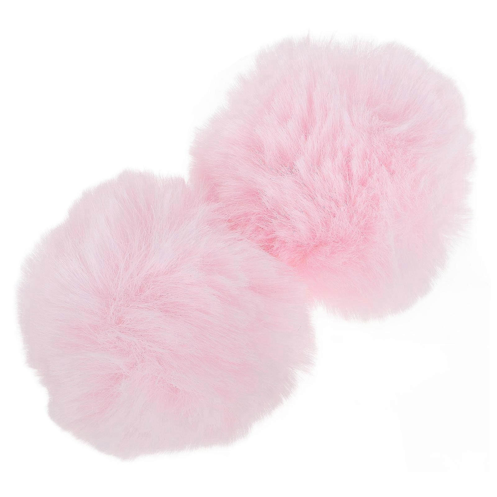 Plush Rabbit Tail Clip 2Pcs Pink Unique Flair for Pet Use