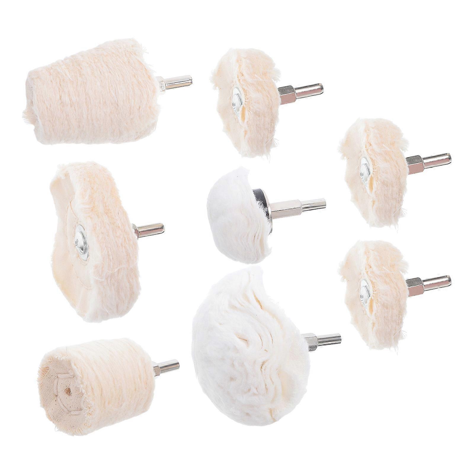 Small Wheel Polishing Kit 8Pcs For Car Cleaning 8X8X5CM Mirror-like Finish Cotton Material
