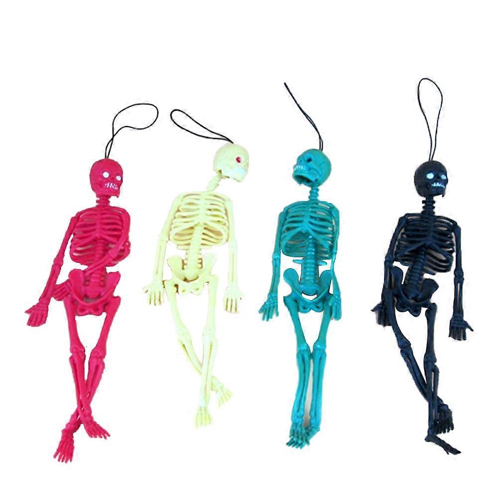 Assorted Color Plastic Skeletons Hanging Party Accessories Suitable For Halloween Birthday Parties 8Pcs