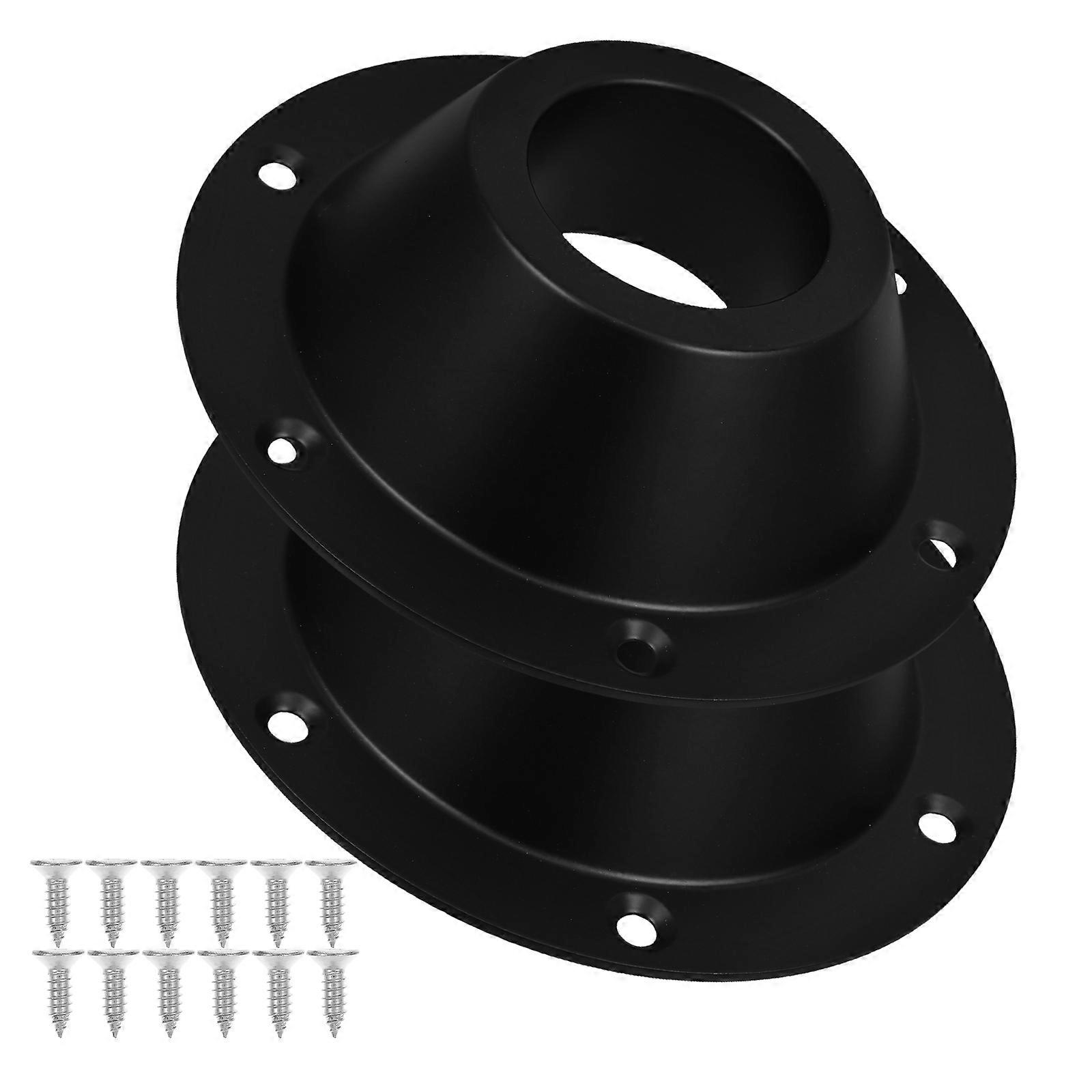 Sleek Design Floor Mounting Base Aluminum Pedestal Support For RV Owners 2Pcs Black
