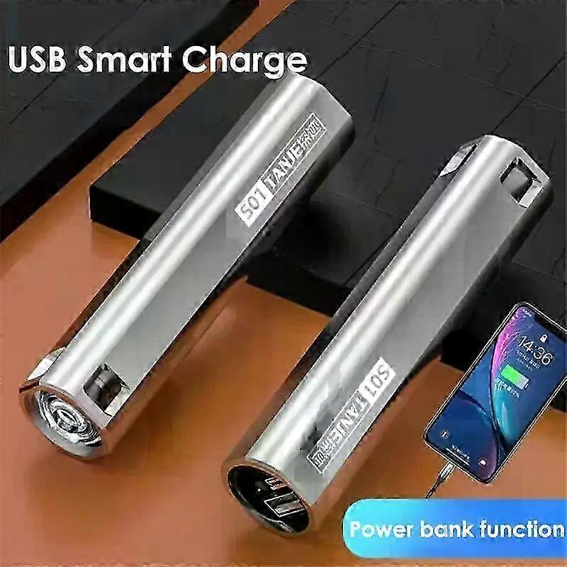 Super Bright LED Flashlight Portable USB Rechargeable Emergency Light Waterproof Mini Riding Camping Portable Flashlight