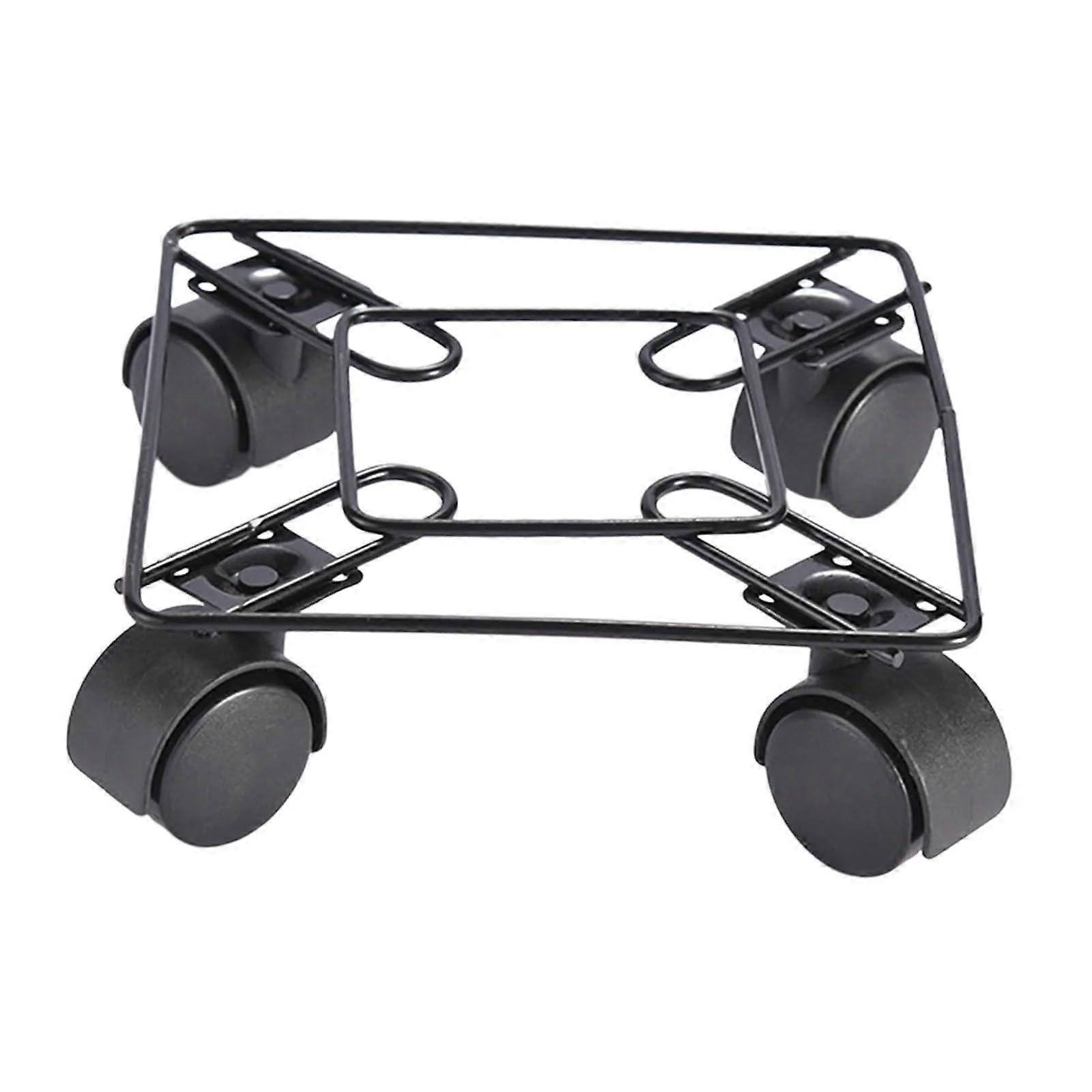 Potted plant stand with wheels, 4 rollers, 360degree rotation, for indoor and outdoor use (Black Square)