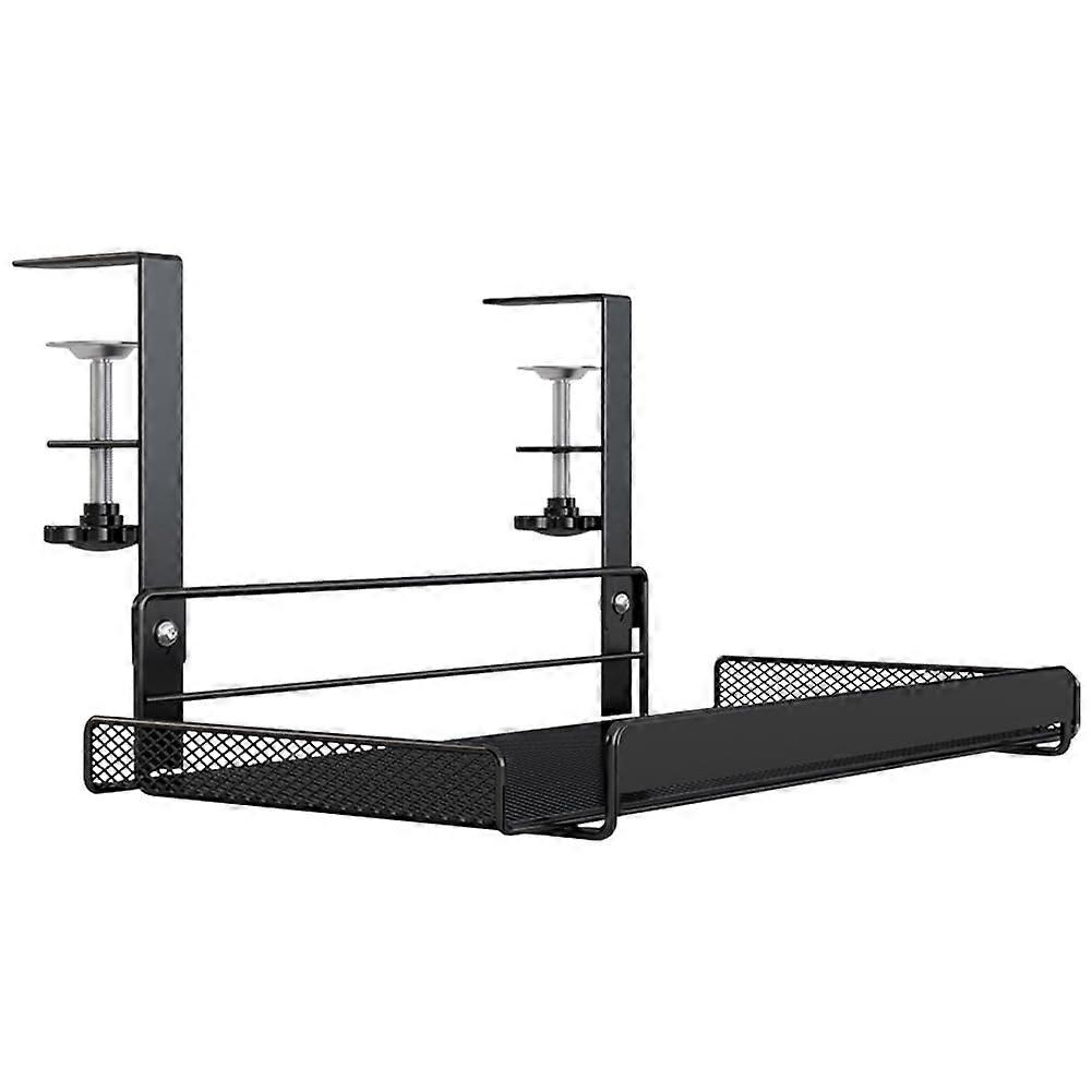 Under Table Cable Management Rack - Adjustable Metal Mesh Tray for Organizing Cables in Home Office or Workspace