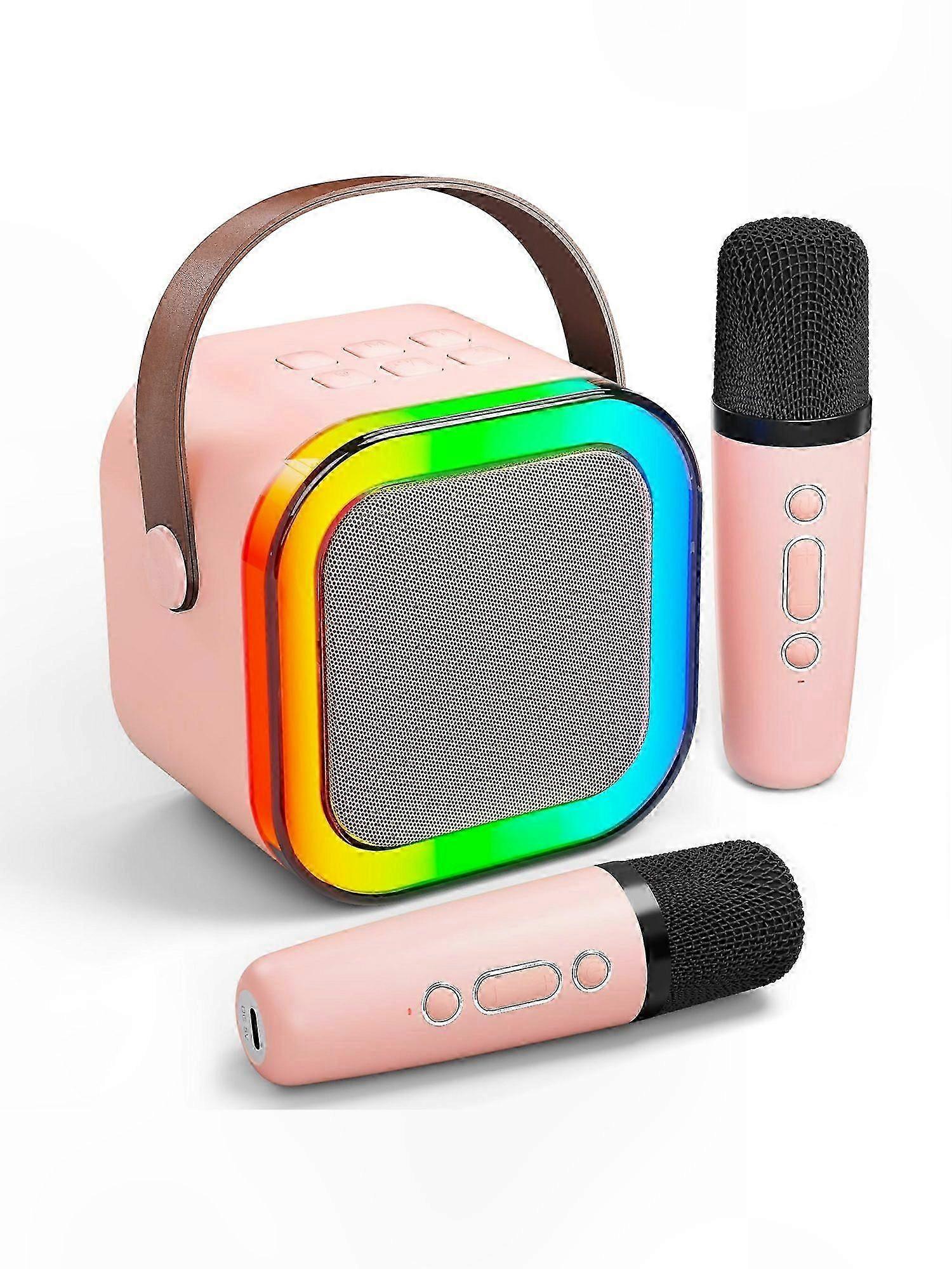 Mini Karaoke System with 2 Wireless Mics and Bluetooth Speaker for Kids