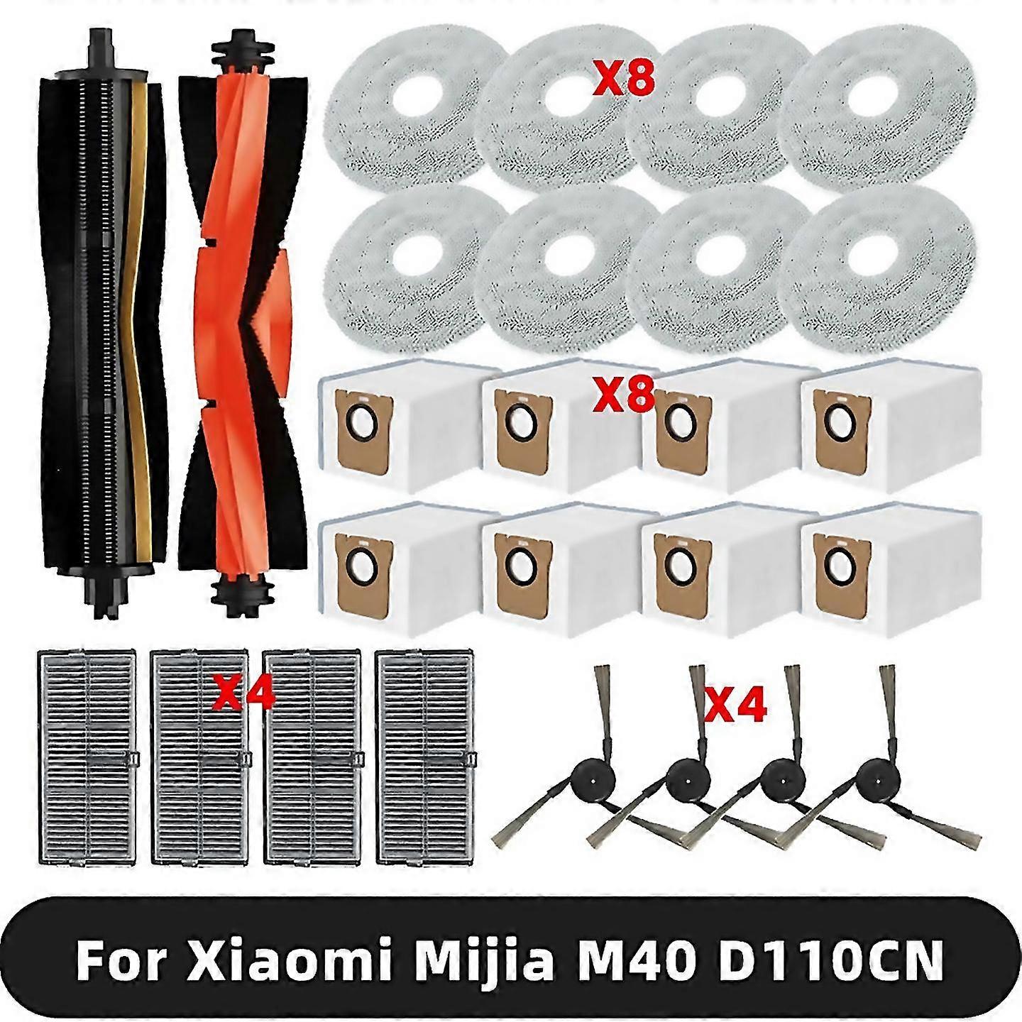 For 26pcs for xiaomi mijia omni m40 d110cn vacuum accessories main side brush hepa filter