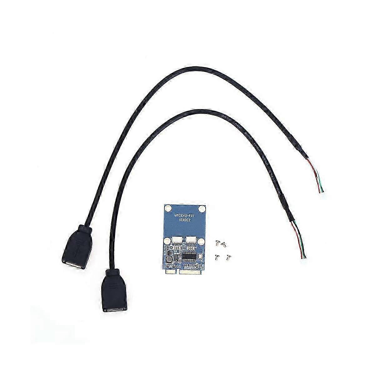 Mini PCI-E to Dual USB 2.0 Adapter - PCI Express Converter for Full/Half Height Mini Card with 5 Pin 2 Port Compatibility