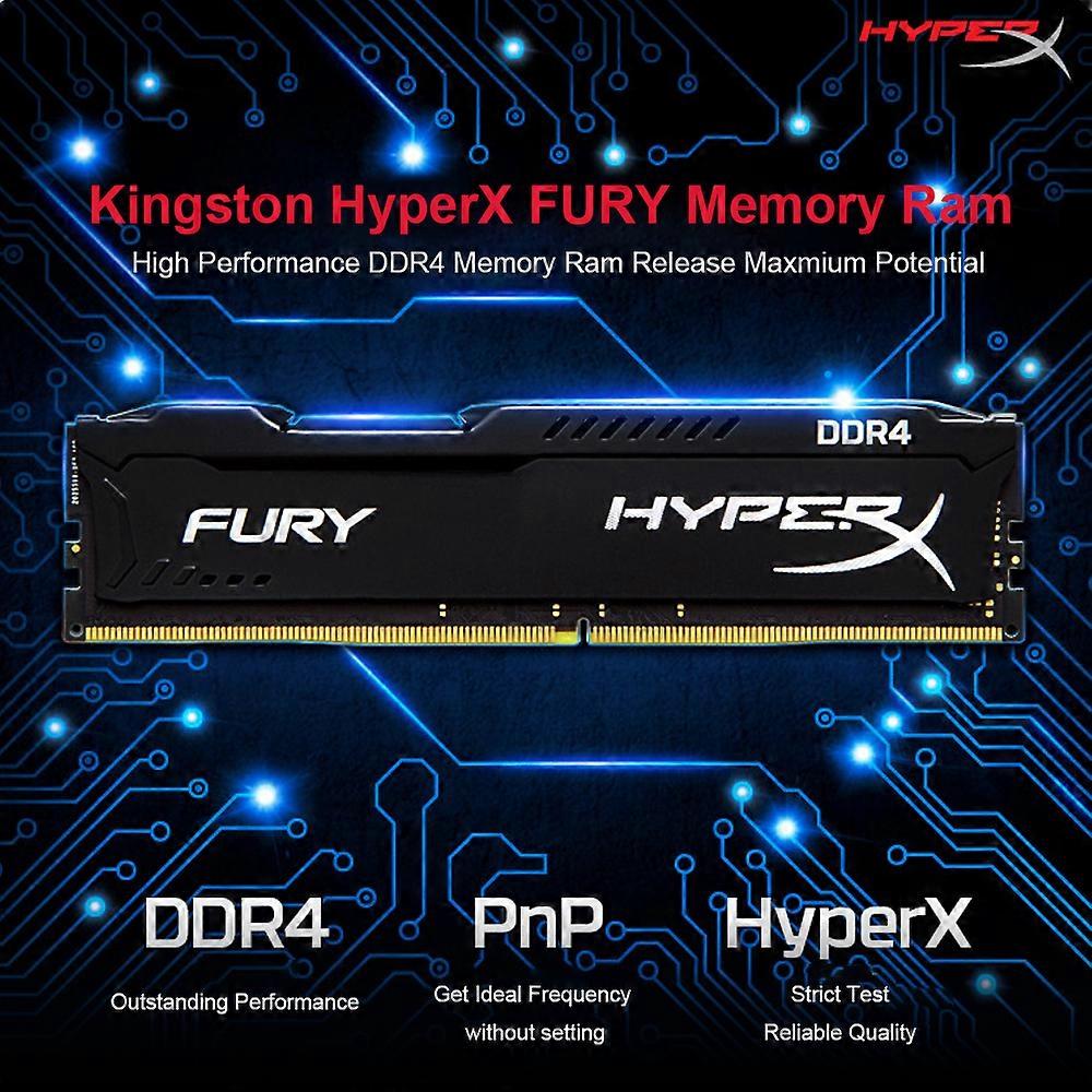 Kingston HyperX FURY Black 8GB DDR4-2400 CL15 DIMM 288-pin 2Gx64Bit Desktop Internal Memory HX424C15FB/8