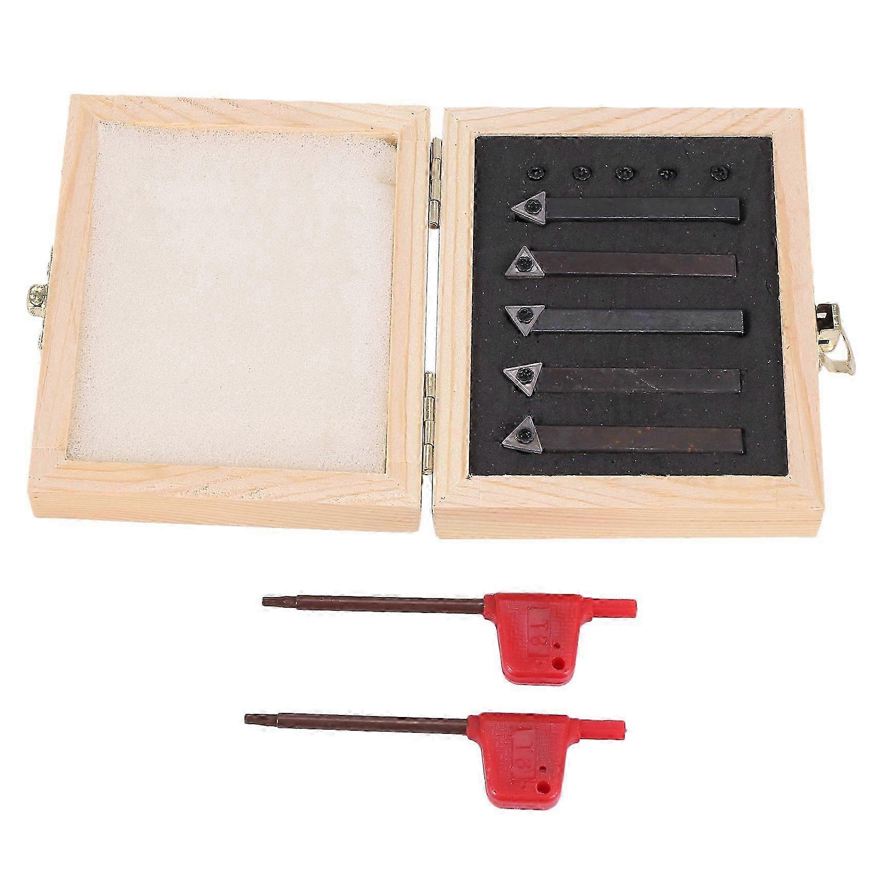 Improved Mini Carbide Lathe Tool Set with 1/4 inch TCMT090 Carbide Inserts - Professional Lathe Turning Kit