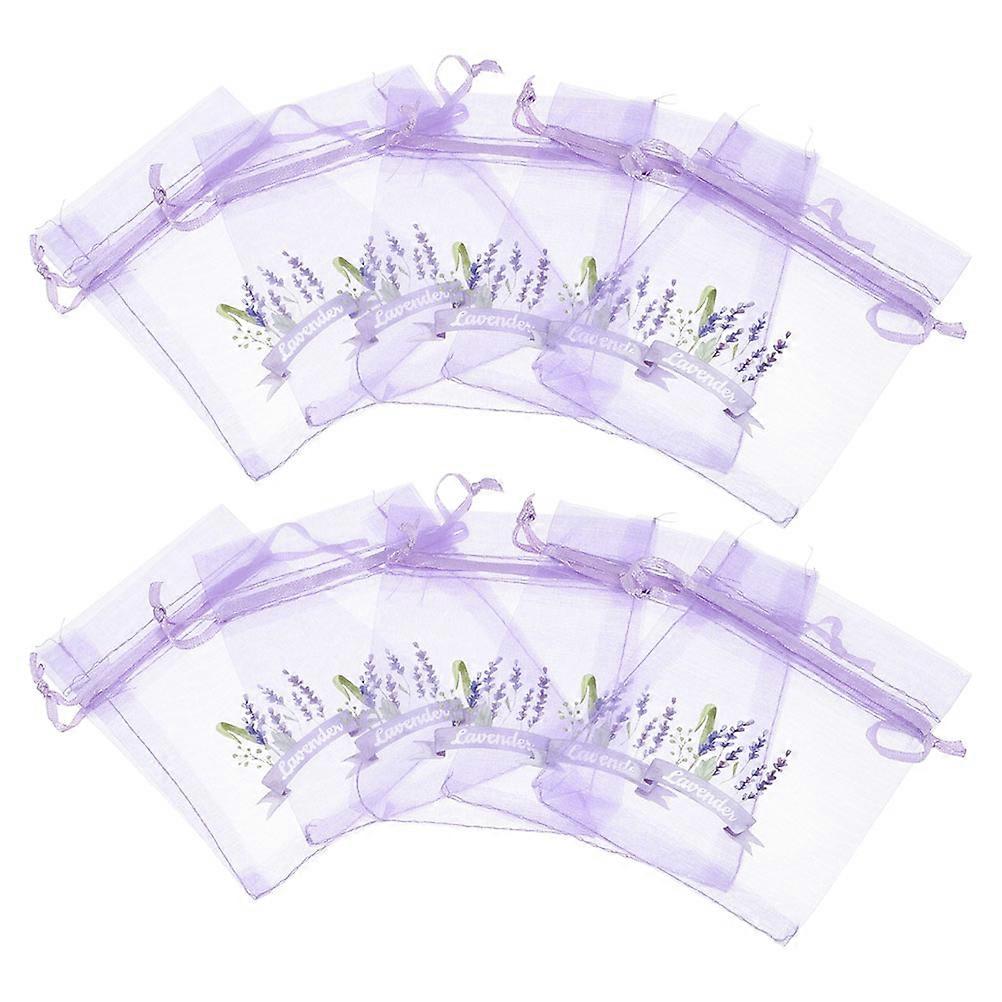 Lavender Sachet Bags Fabric Bags Present Packaging Storage Holder Gauze Lavender Color Aroma Release 20Pcs