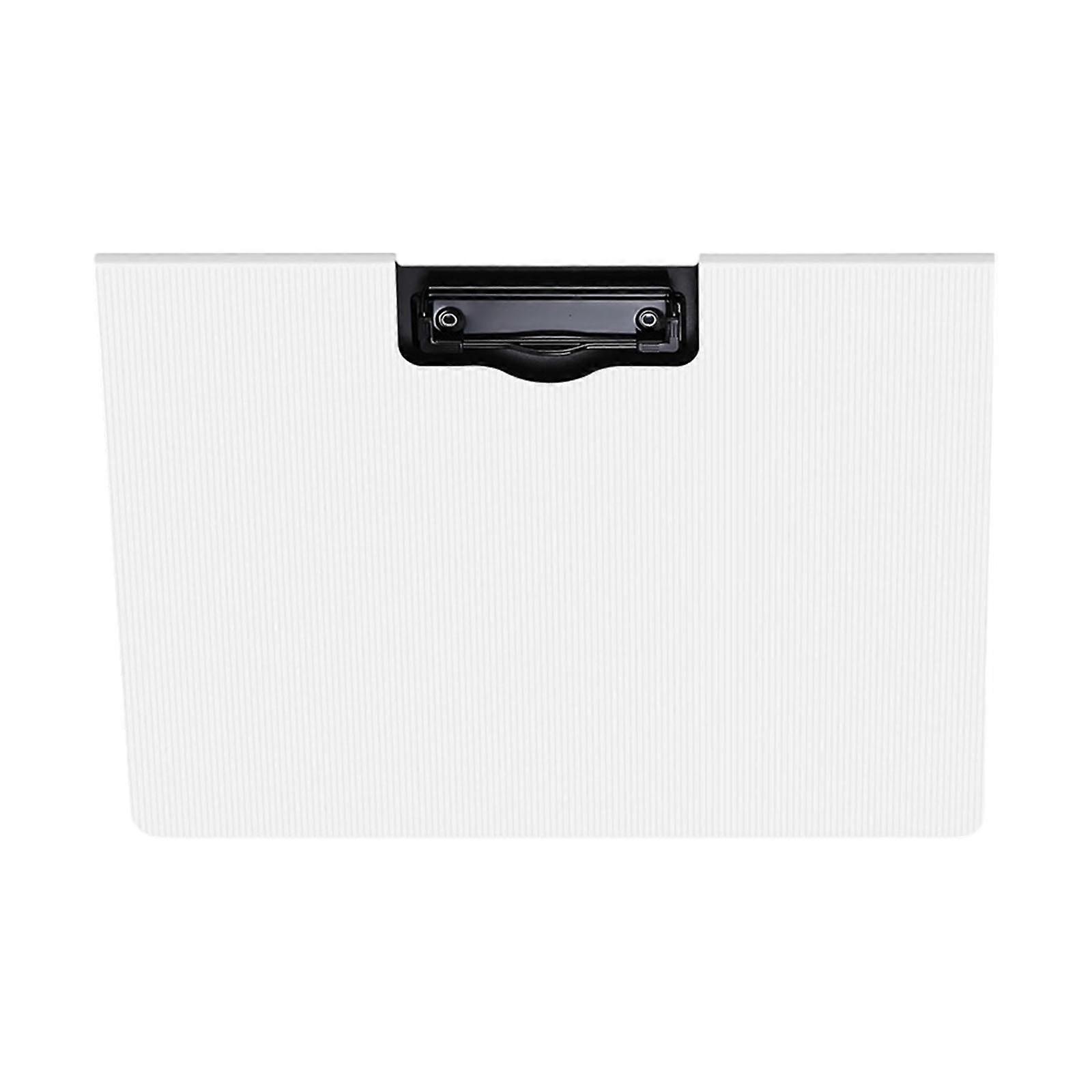 Standard Size Flipping Clipboard Folder With Horizontal Vertical Metal Clip File Organiser For School Office 12.8x9.65In Sand white