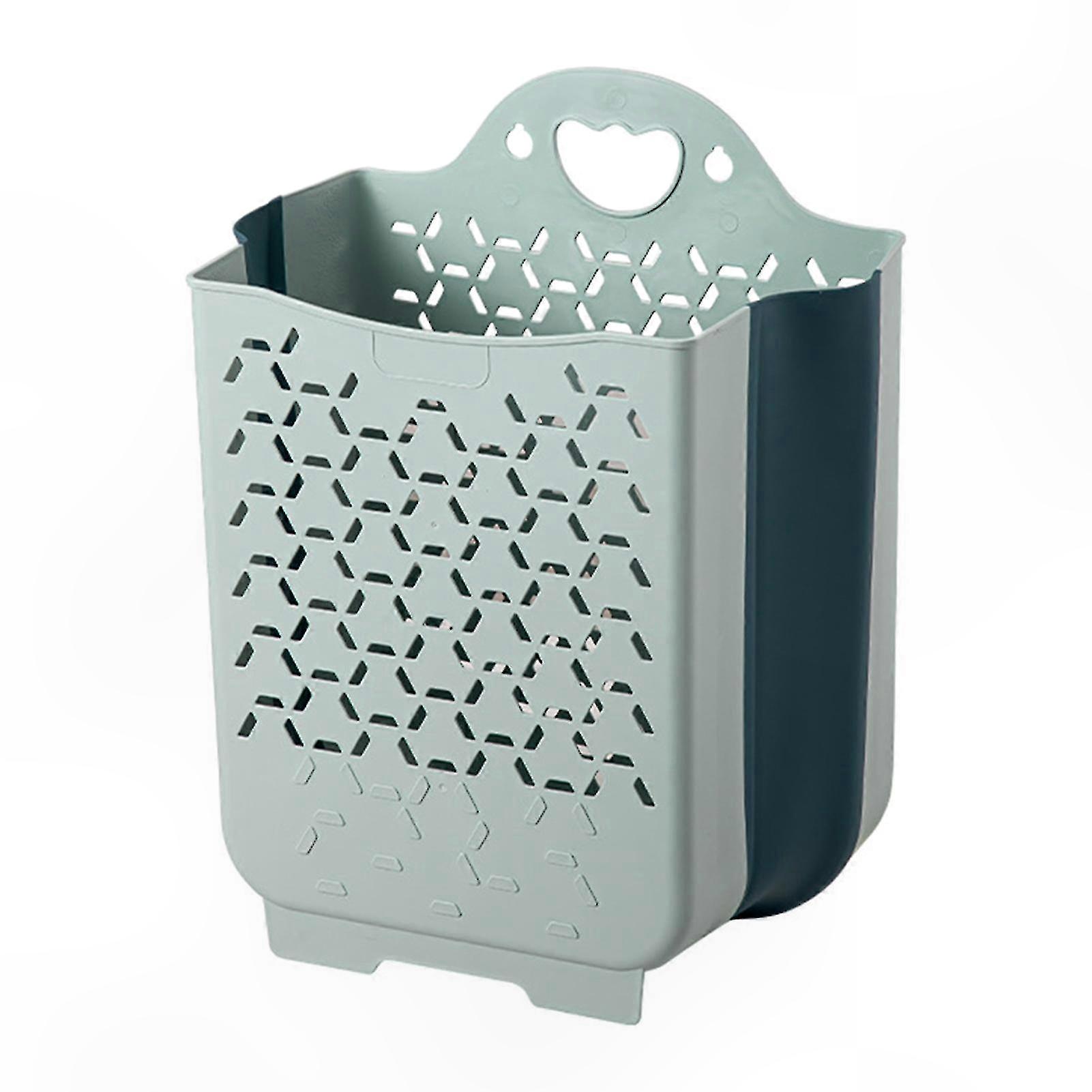 Foldable Wall-Mounted Laundry Basket for Home Use, Durable Plastic Clothes Storage Solution