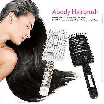 Abody Nylon Detangle Hairbrush Women Hair Scalp Massage Comb Paddle Hair Brush Wet Hair Brush for Hairdressing Salon White