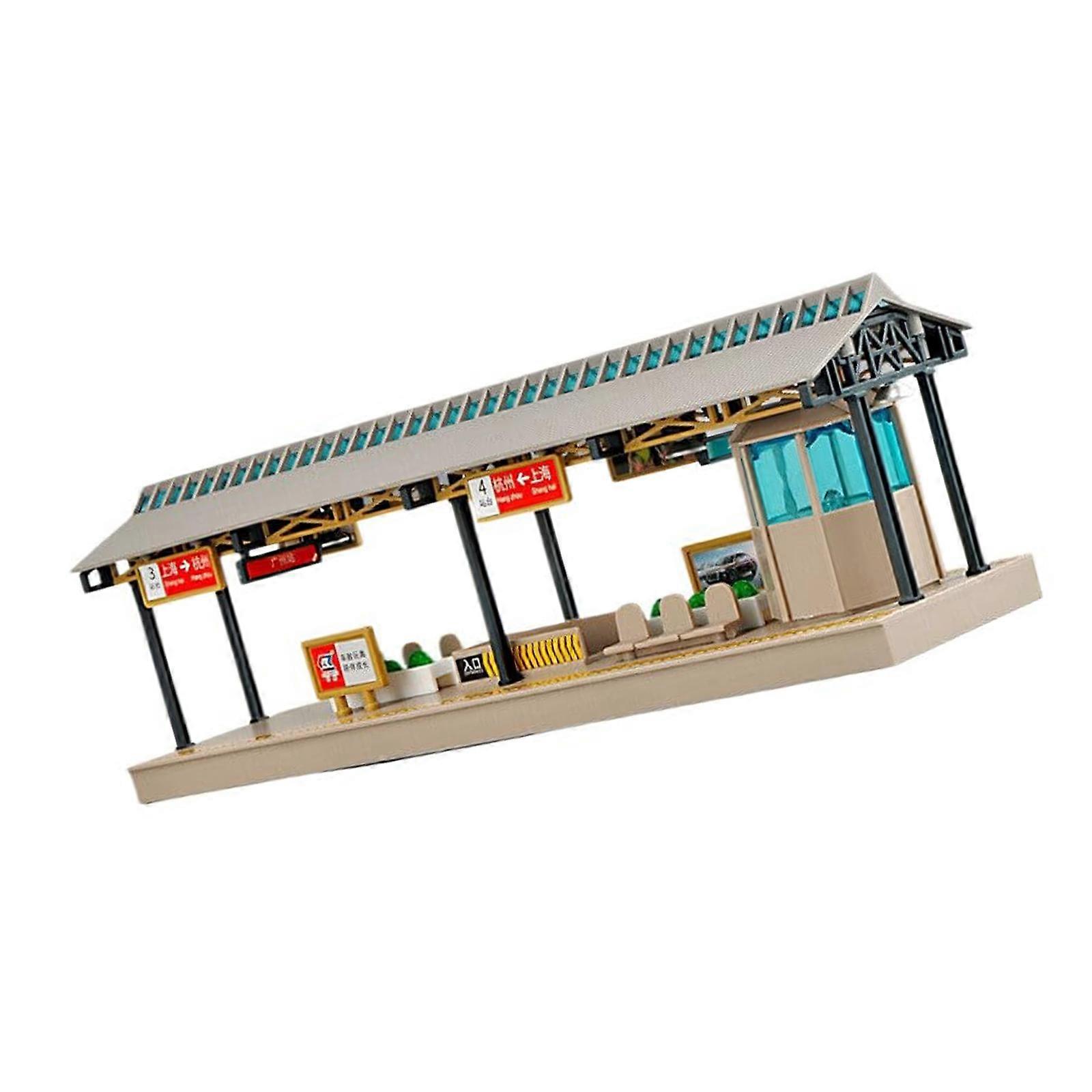 Miniature Unassembled Metro Station Building Model Set 1/64 Scale Railway Dioramas DIY Craft Project For Hobbyists Multicolor