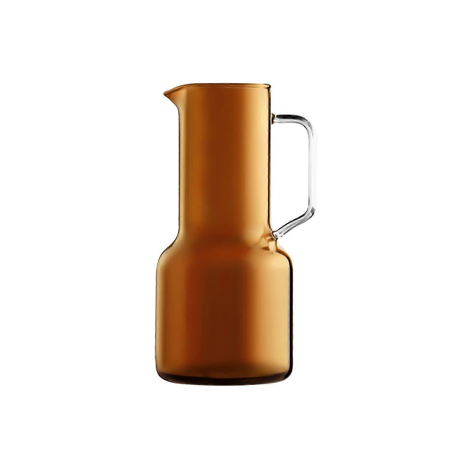 Iced Tea Pitchers Glass Pitcher With Anti-Scald Handle, Heat-Resistant, Large-Capacity Color Water Carafe