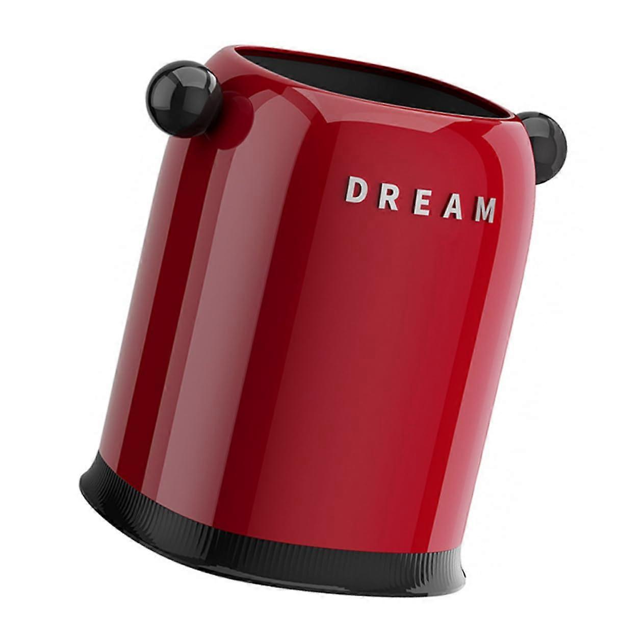 Modern Open Top Plastic Wastebasket for Kitchen and Office, Space-Saving Design, 10 Liter Capacity, Red