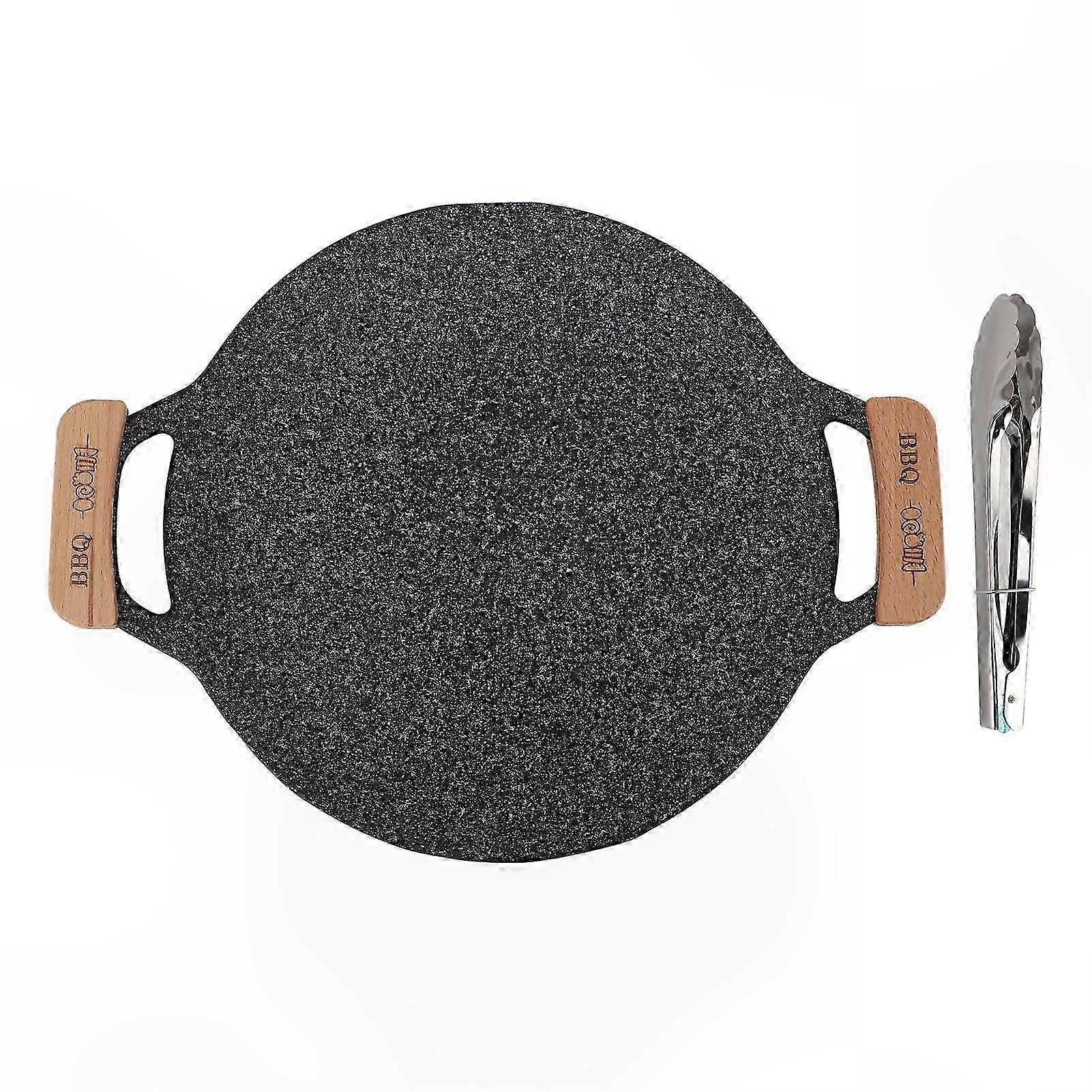 Nonstick Round Grill Pan for Outdoor Barbecue and Camping