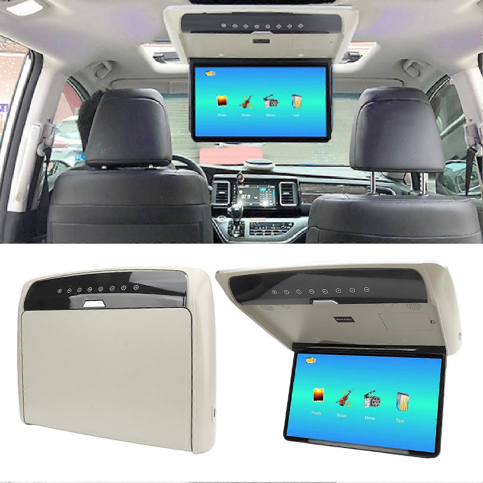 15.6in Car Overhead Monitor IPS HD Screen MP5 Player Grey Thin Flip