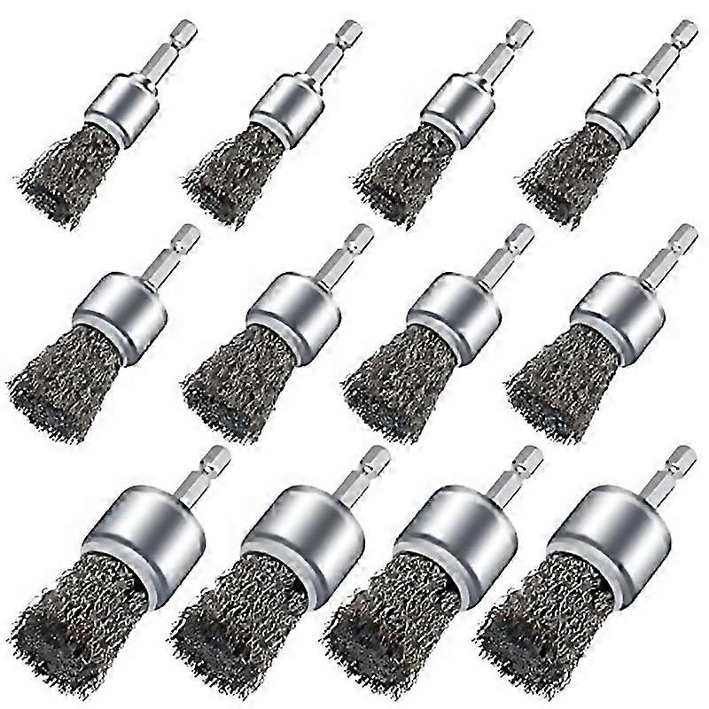 For 12pcs Wire Brush Wheel For Drill Wire Wheel Cup Brushes