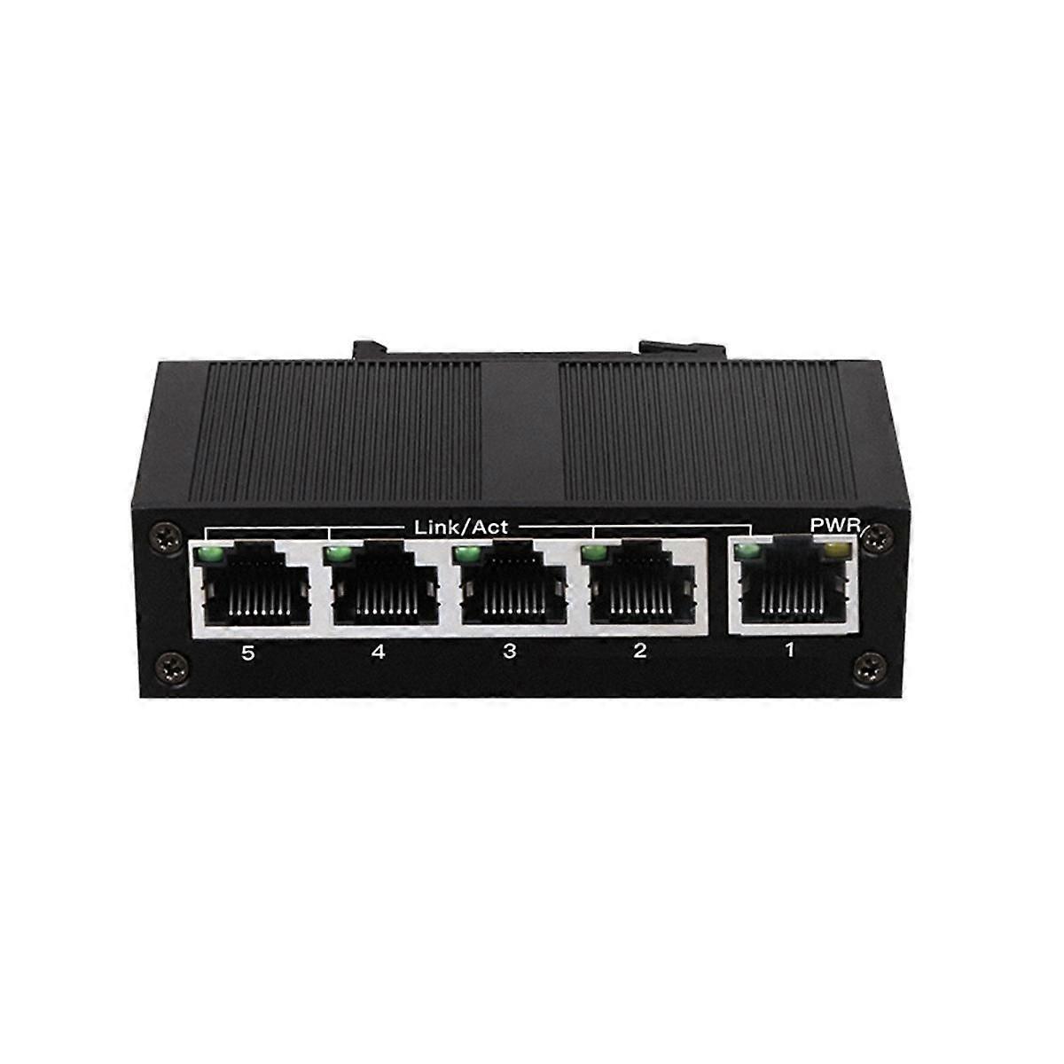 5 Port 100Mbps Network Industrial Grade Switch Unmanaged Rail Type Industrial Network Splitter EU P