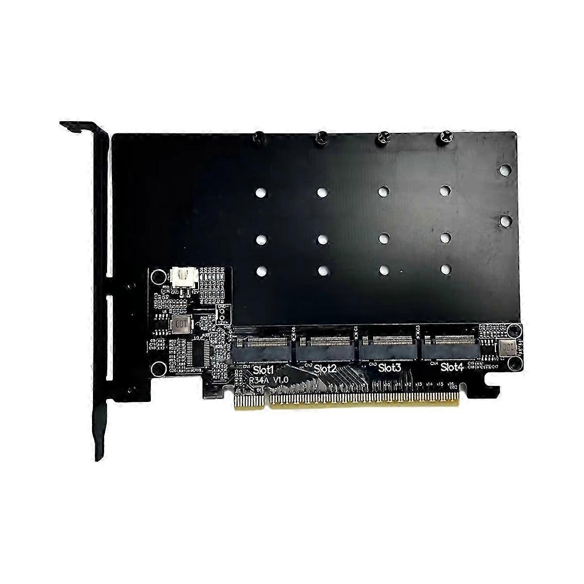 Scheda di espansione PCI-E 5.0 R34A con supporto SSD NVMe M.2 Gen 5 da 128 Gbps, converte x16 in 4 porte